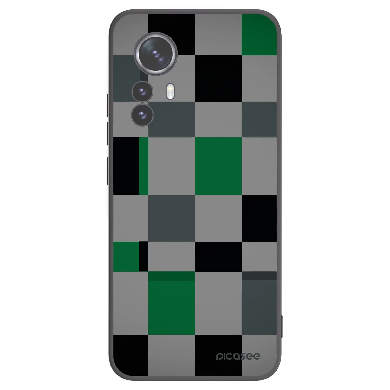 Picasee husă neagră din silicon pentru Xiaomi 12 Pro - Block Grid