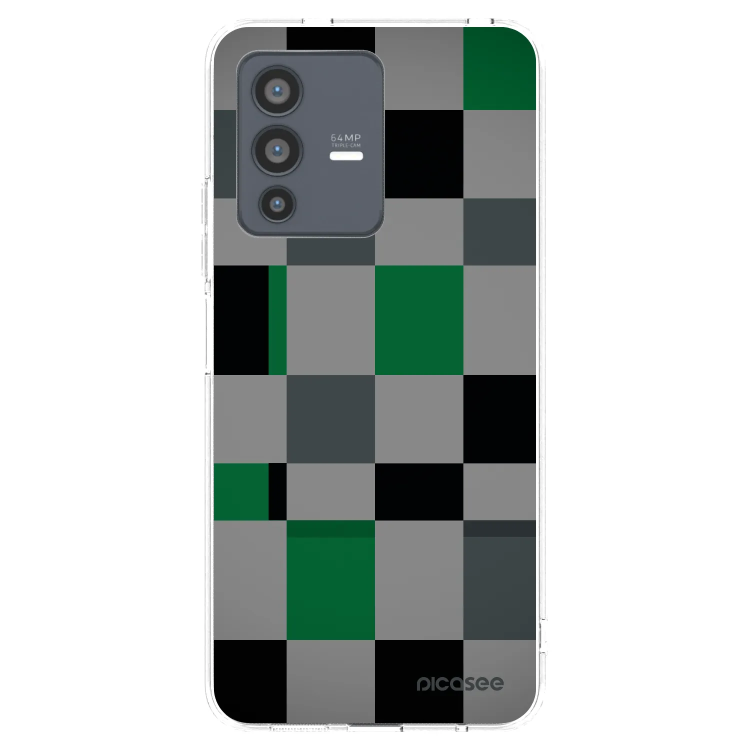 Picasee husă transparentă din silicon pentru Vivo V23 5G - Block Grid