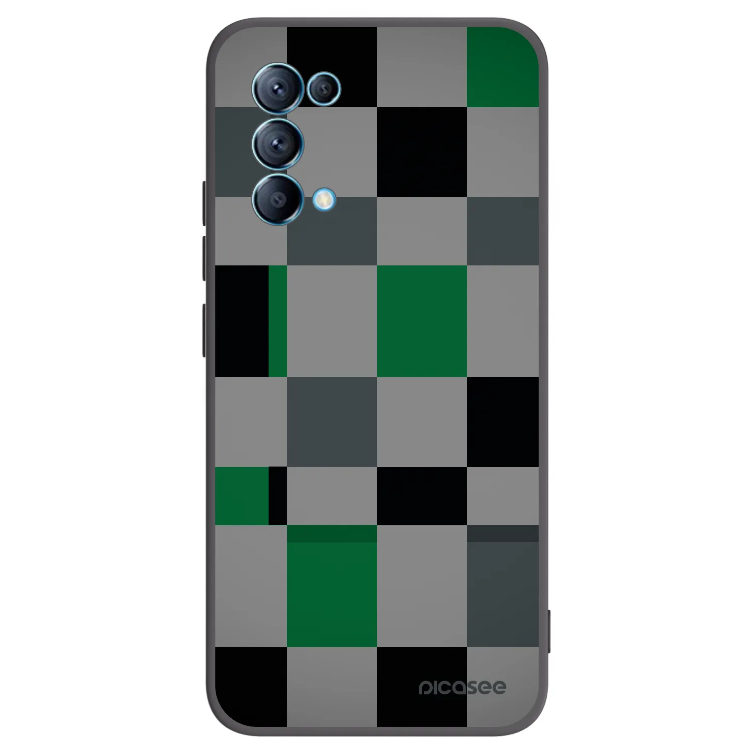 Picasee husă neagră din silicon pentru OPPO Reno 5 5G - Block Grid