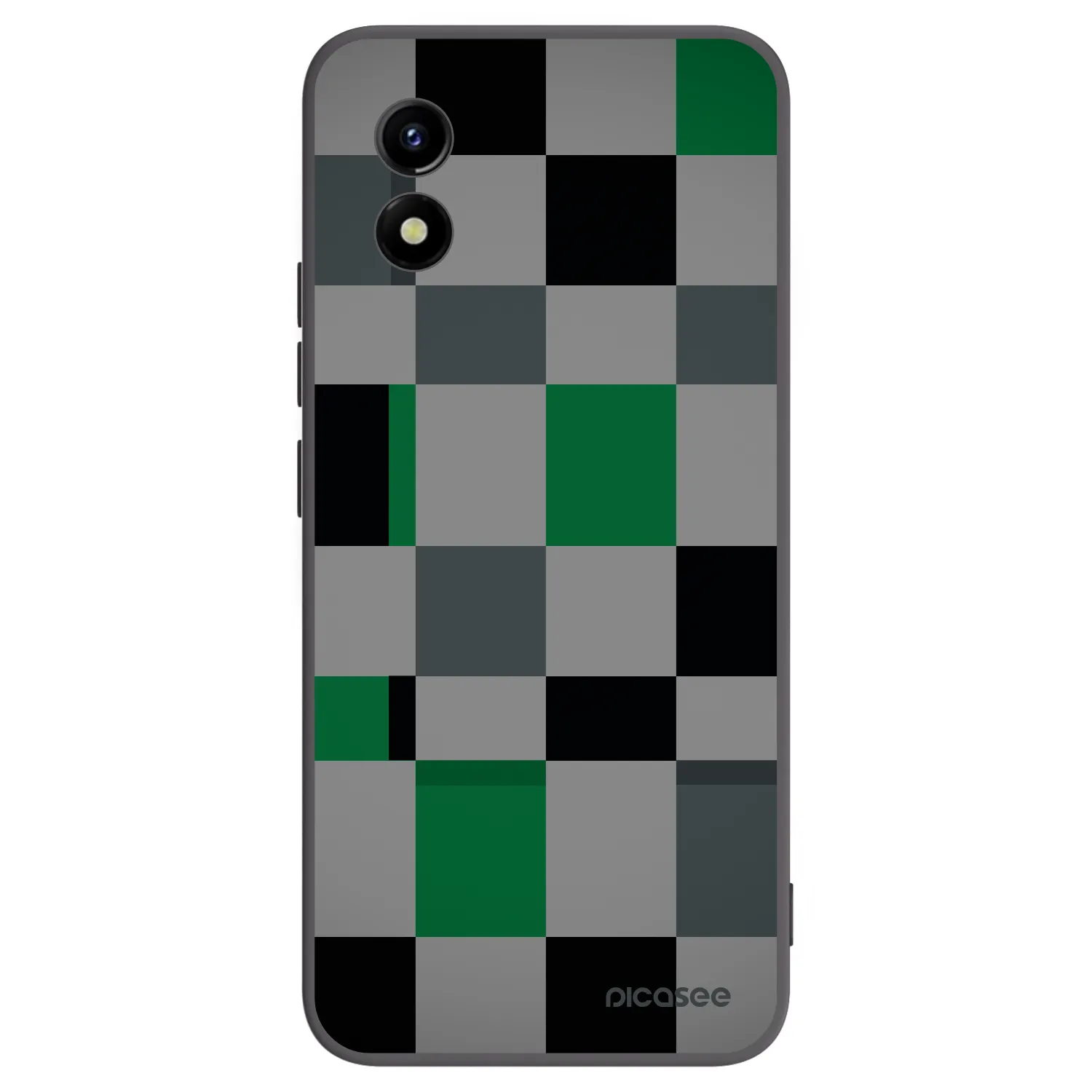 Picasee husă neagră din silicon pentru Vivo Y01 - Block Grid
