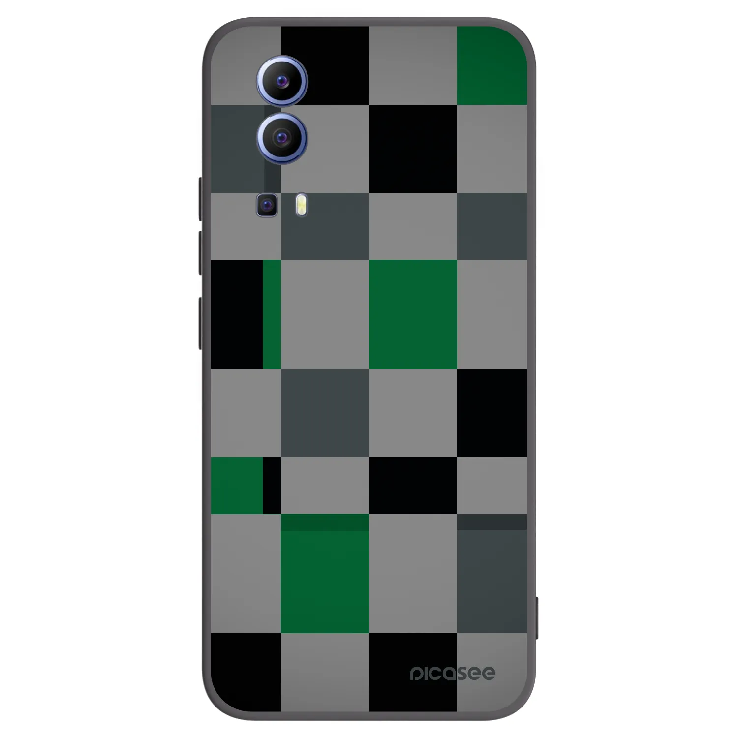 Picasee husă neagră din silicon pentru Vivo Y52 5G - Block Grid