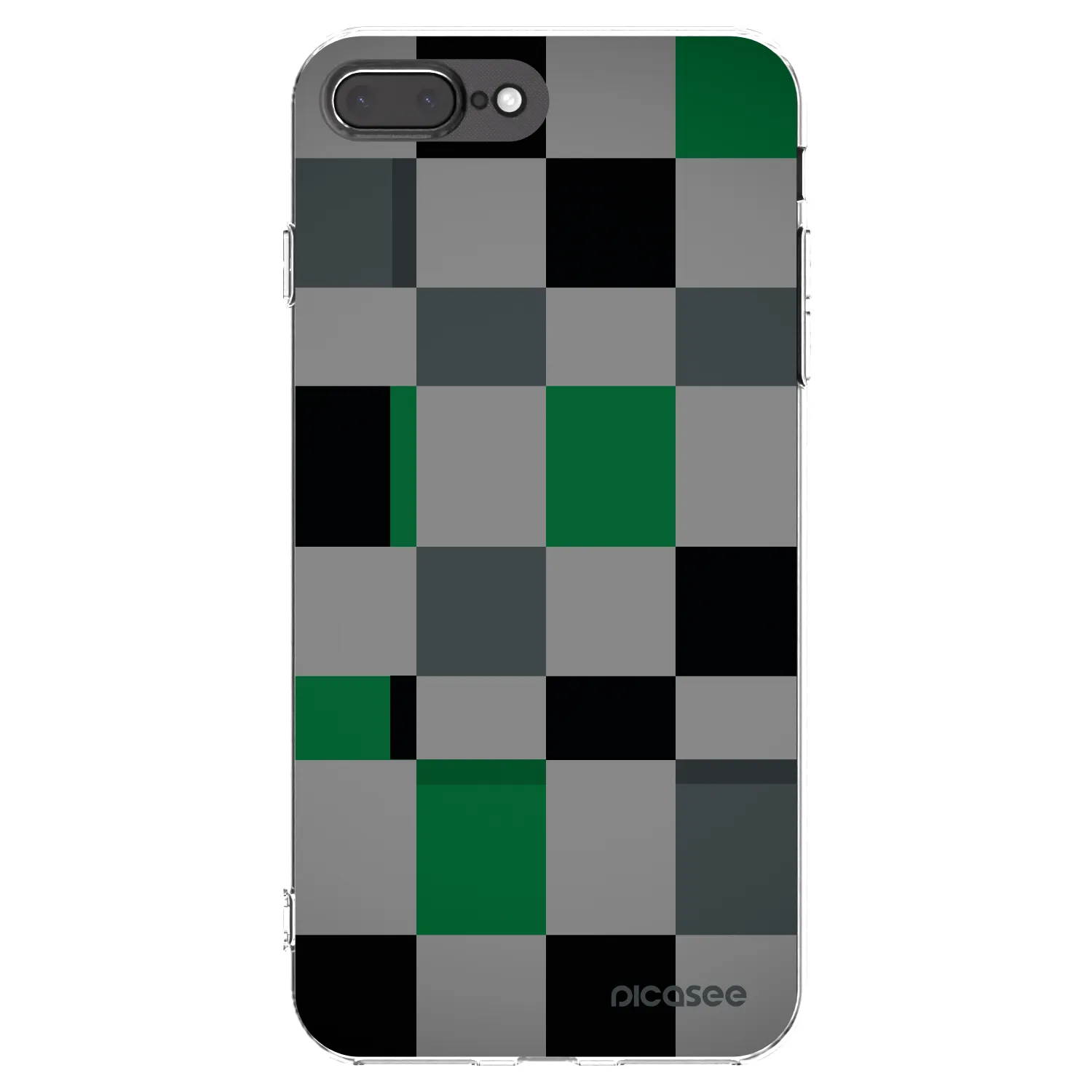 Picasee husă transparentă din silicon pentru Apple iPhone 8 Plus - Block Grid