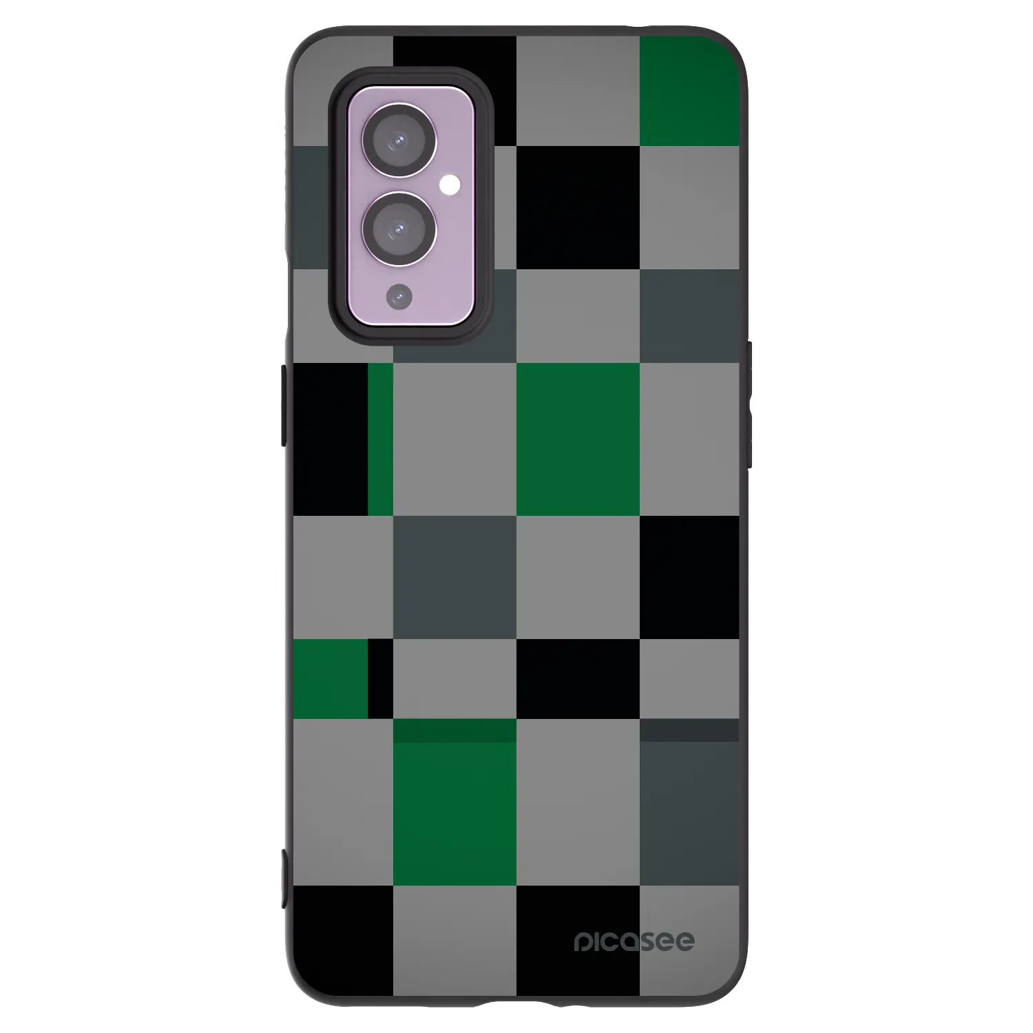 Picasee husă neagră din silicon pentru OnePlus 9 - Block Grid