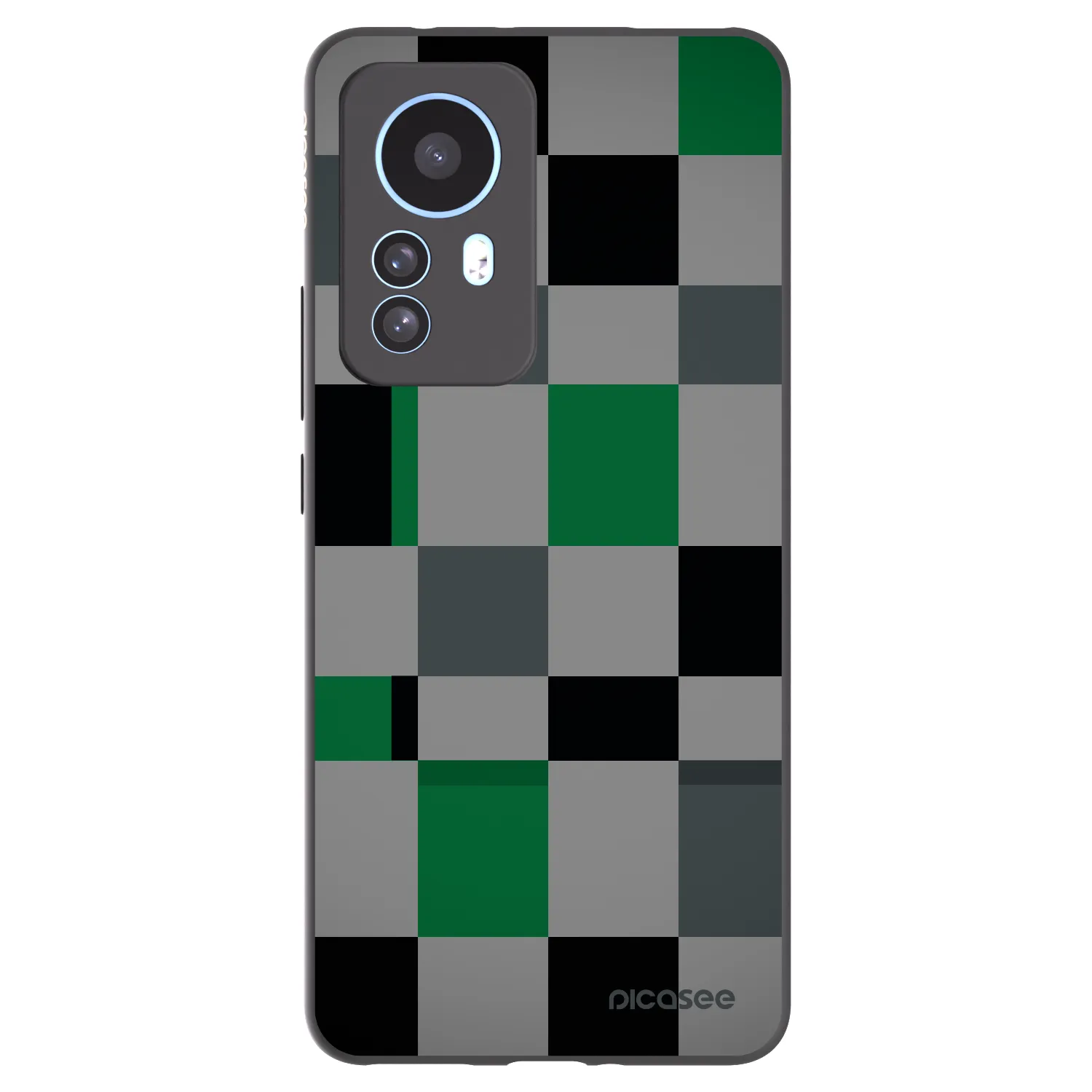 Picasee husă neagră din silicon pentru Xiaomi 12T Pro - Block Grid