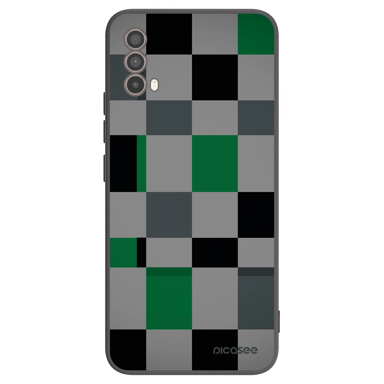 Picasee husă neagră din silicon pentru Motorola Moto E40 - Block Grid