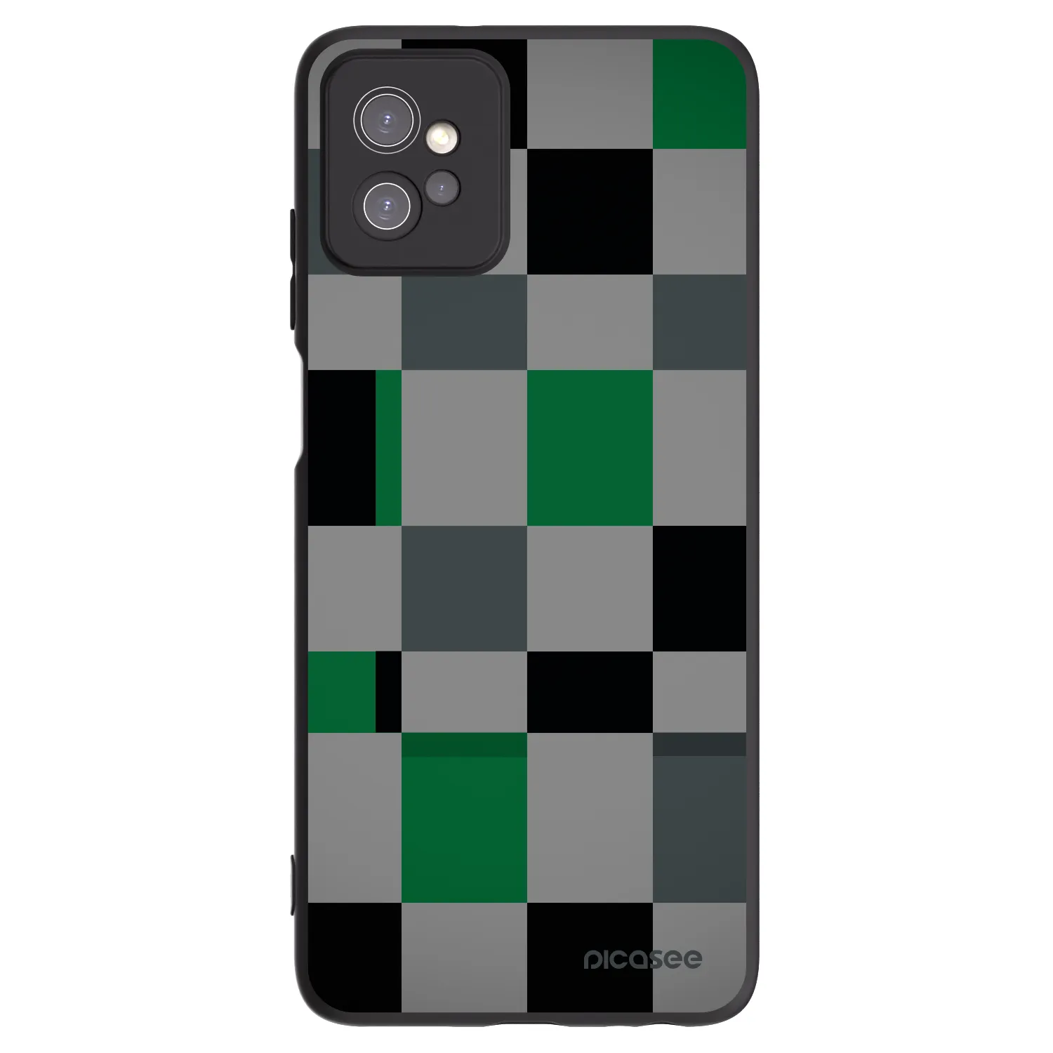 Picasee husă neagră din silicon pentru Motorola Moto G32 - Block Grid
