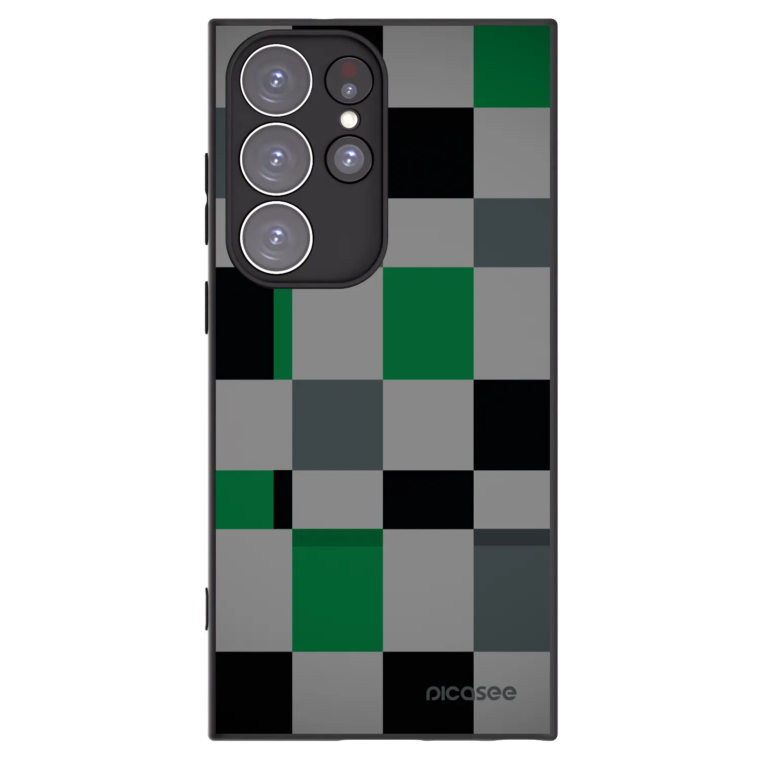 Picasee husă neagră din silicon pentru Samsung Galaxy S23 Ultra 5G - Block Grid