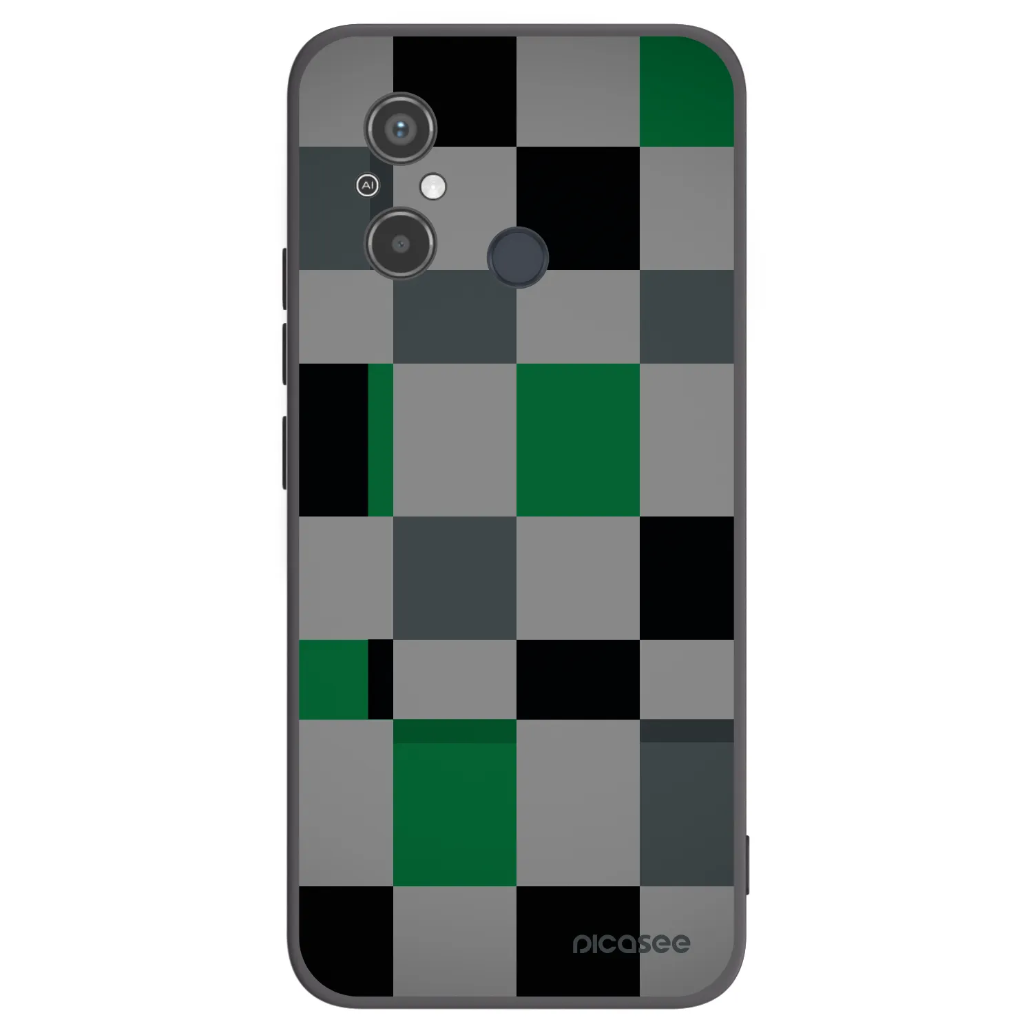 Picasee husă neagră din silicon pentru Xiaomi Redmi 12C - Block Grid