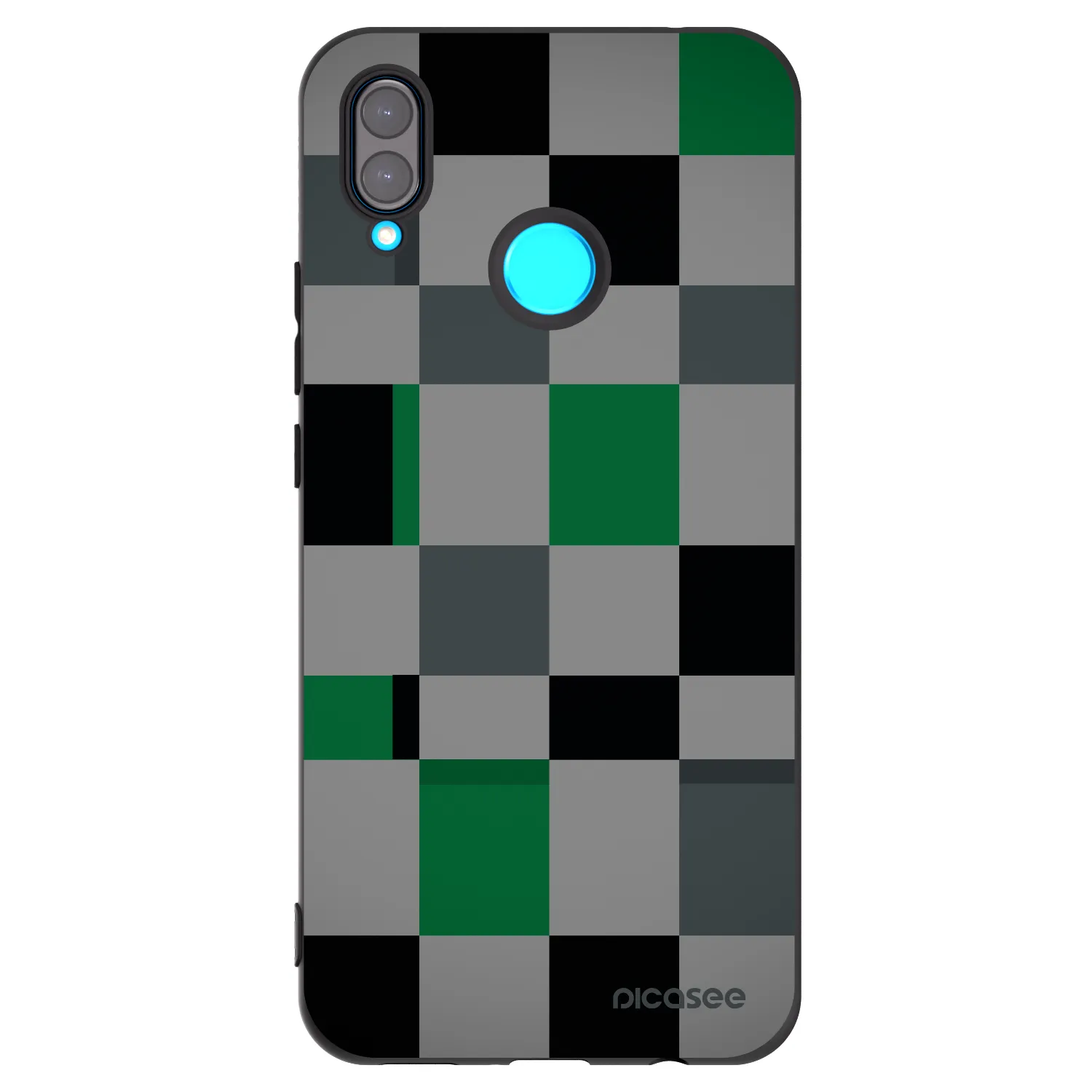 Picasee husă neagră din silicon pentru Huawei Nova 3 - Block Grid