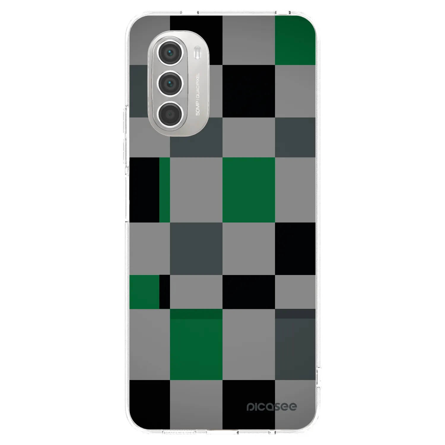 Picasee husă transparentă din silicon pentru Motorola Moto G51 - Block Grid