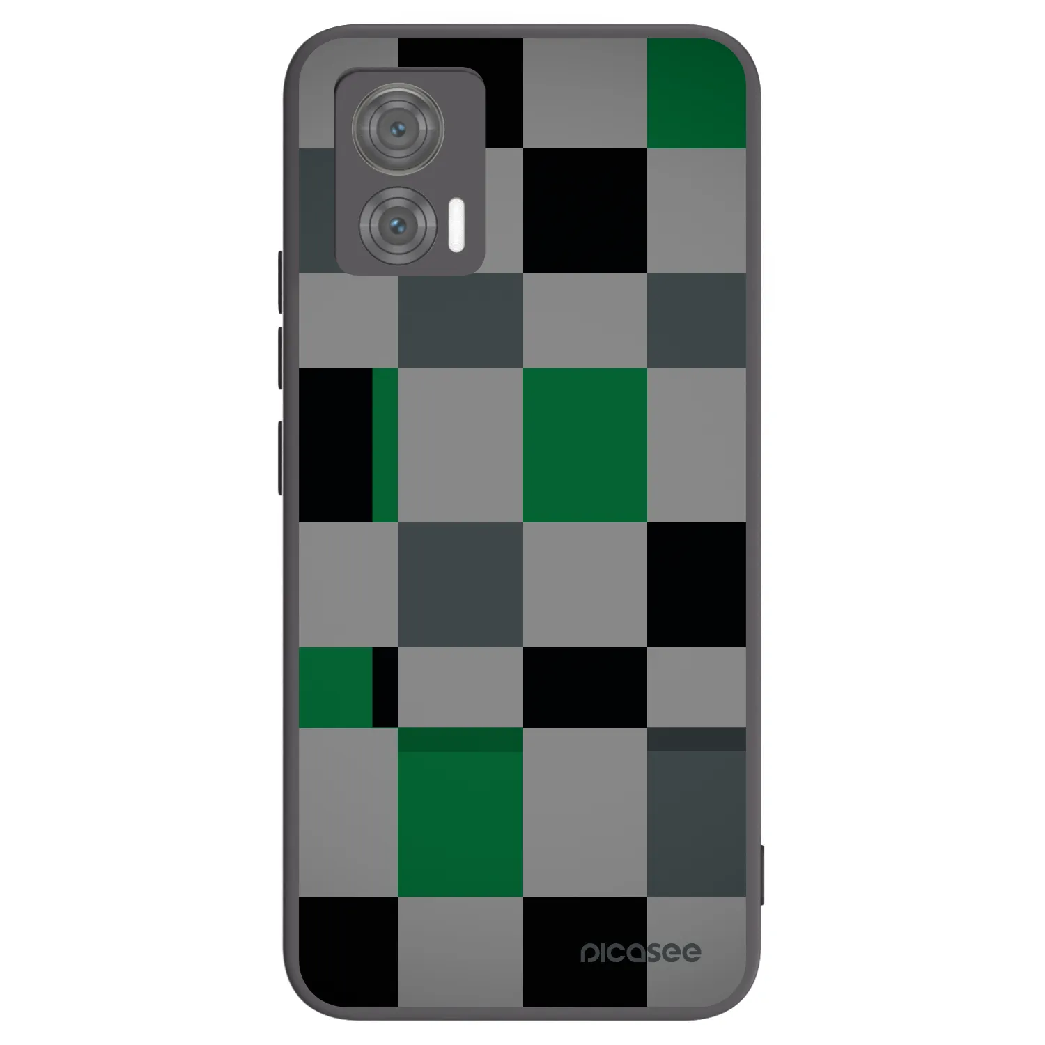 Picasee husă neagră din silicon pentru Motorola Edge 30 Neo - Block Grid