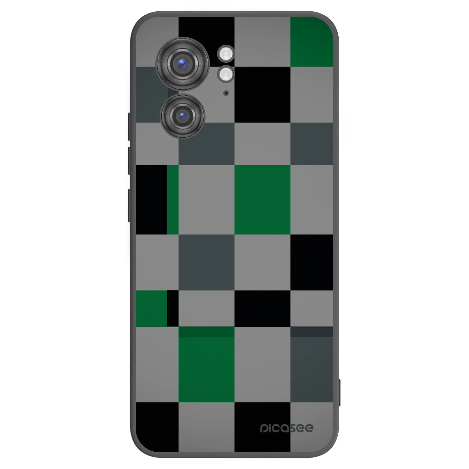 Picasee husă neagră din silicon pentru Motorola Edge 40 - Block Grid