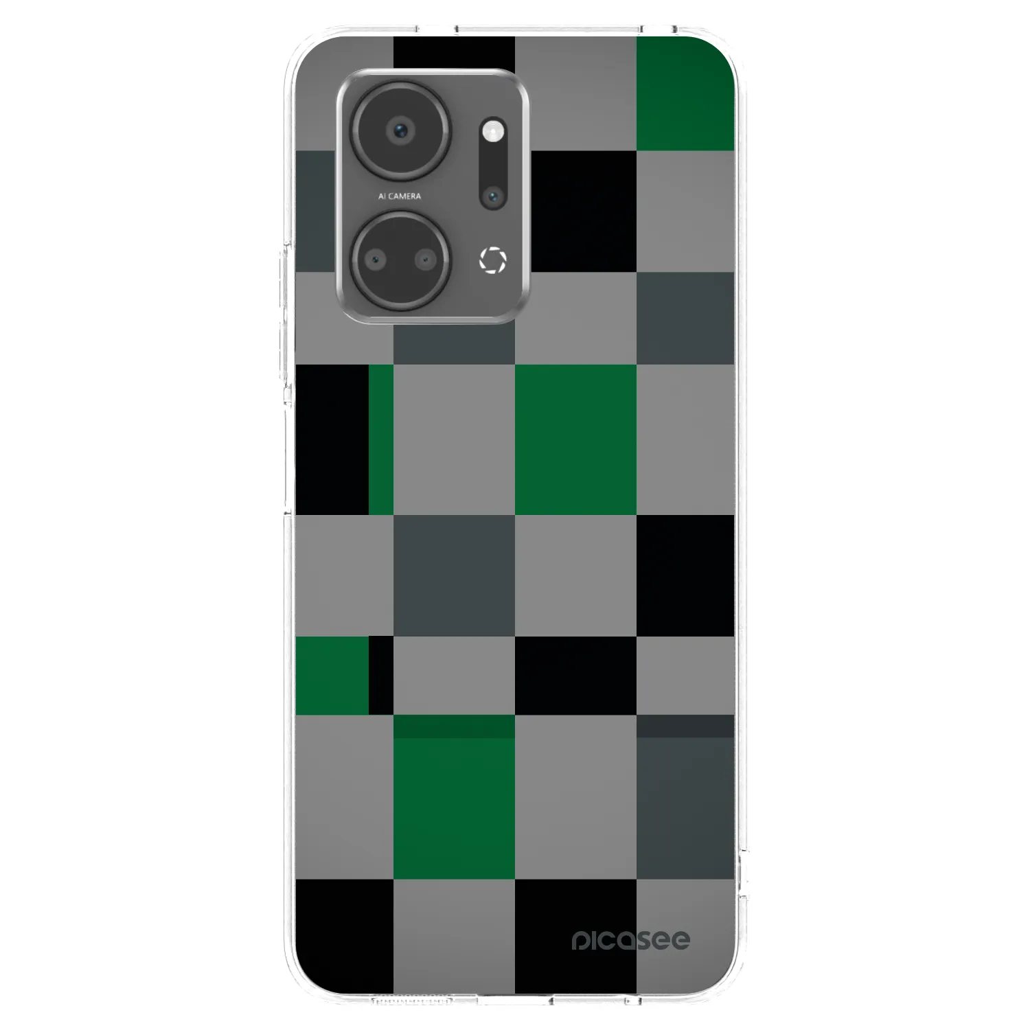 Picasee husă transparentă din silicon pentru Honor X7a - Block Grid