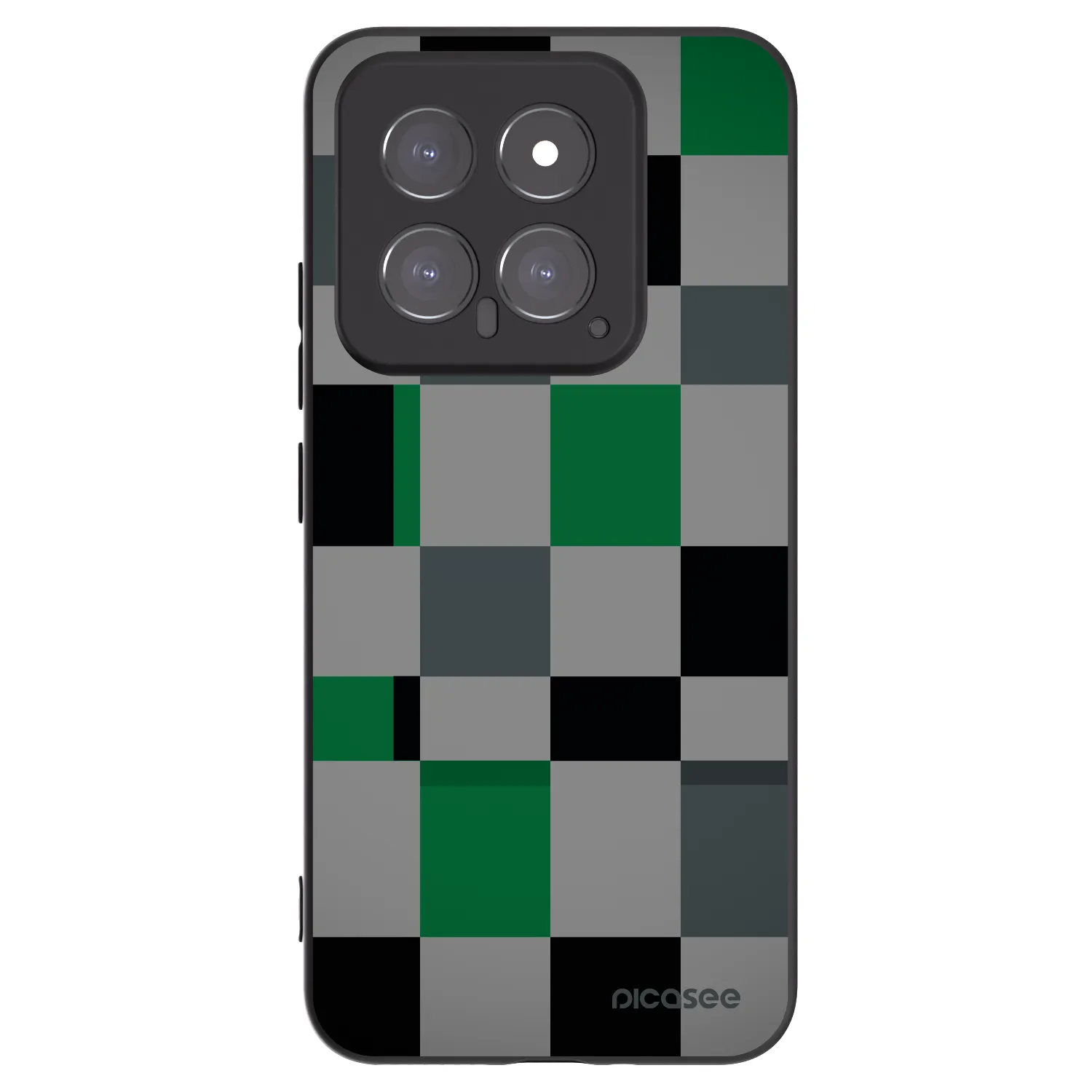 Picasee husă neagră din silicon pentru Xiaomi 14 - Block Grid