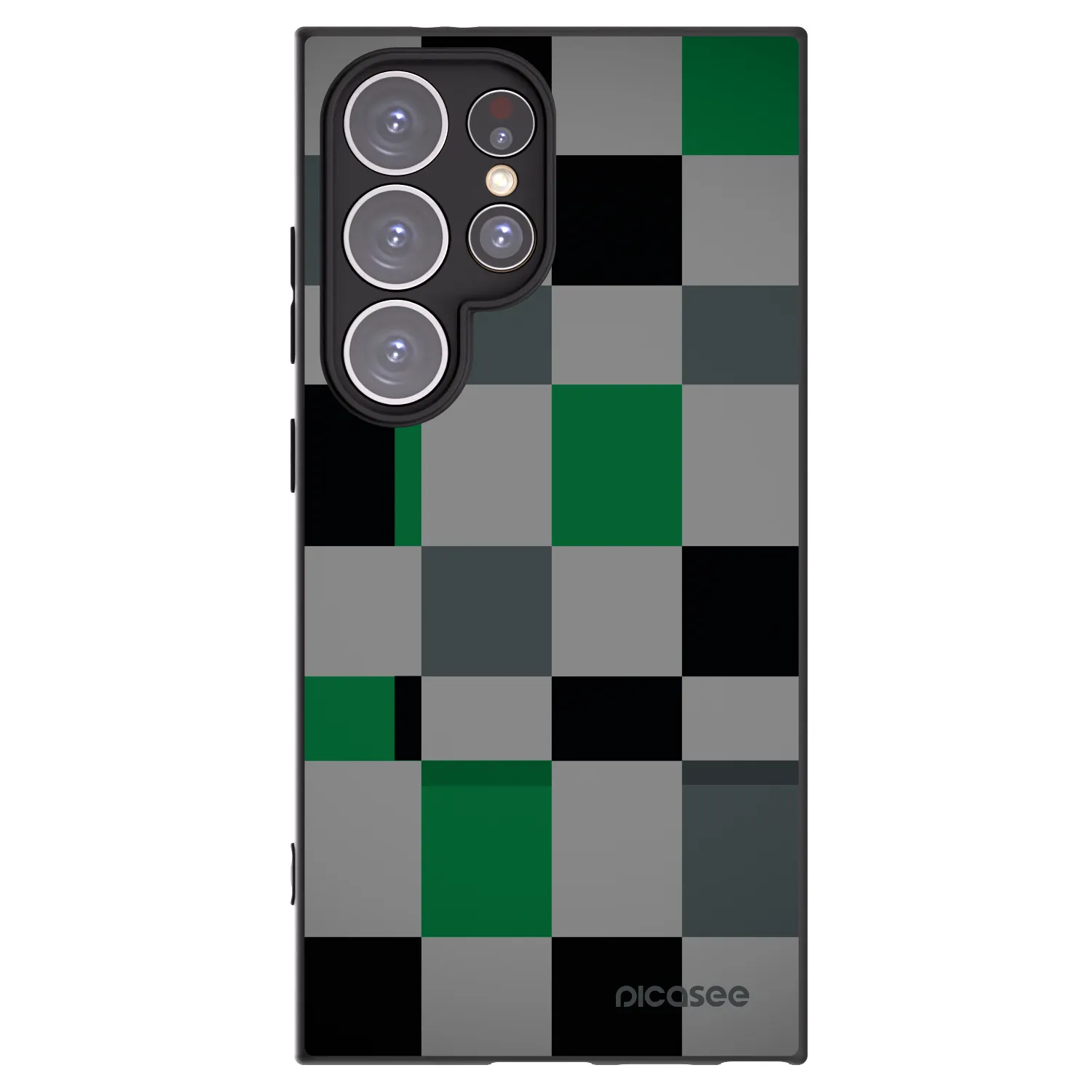 Picasee husă neagră din silicon pentru Samsung Galaxy S24 Ultra S928B 5G - Block Grid
