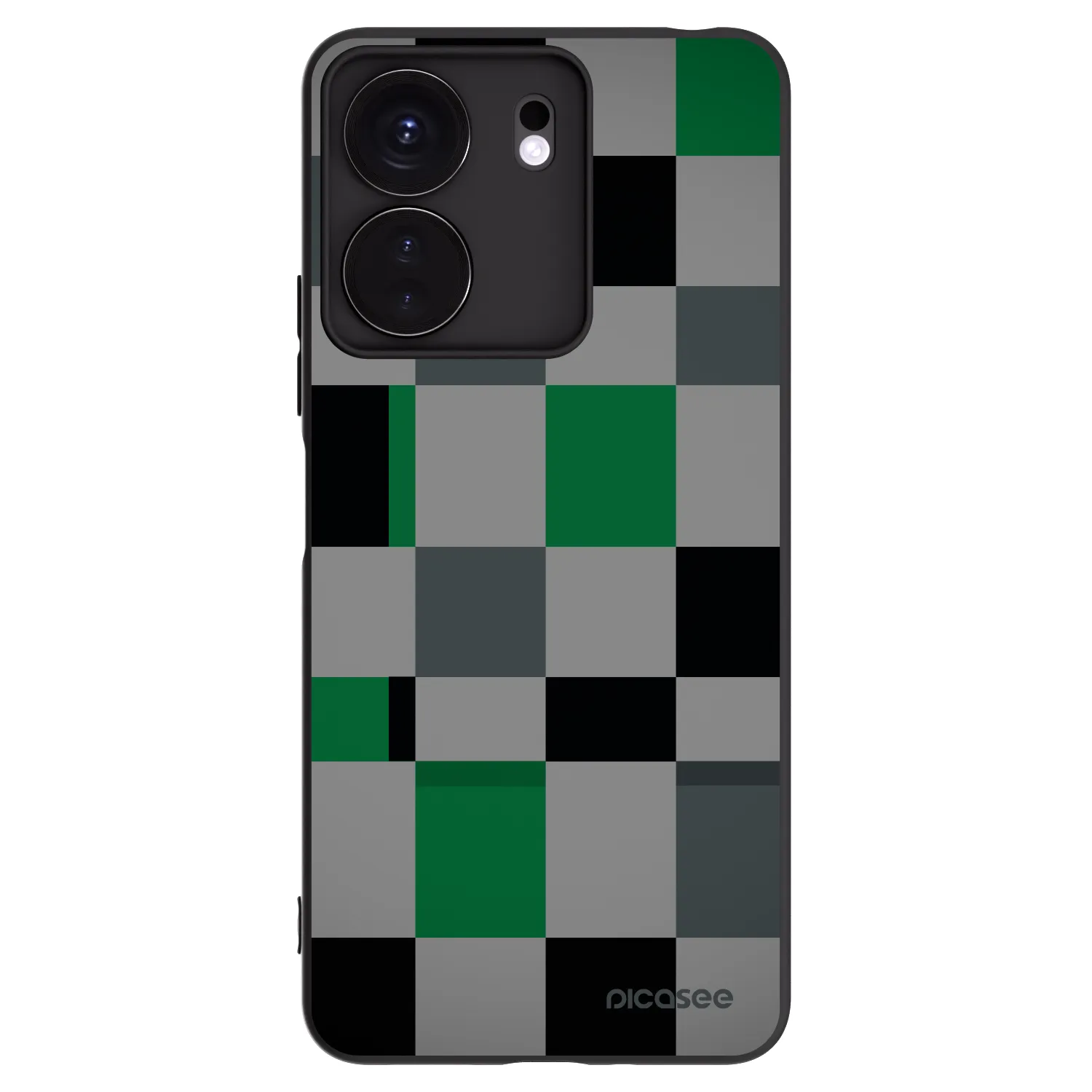 Picasee husă neagră din silicon pentru Xiaomi Redmi 13C 4G - Block Grid