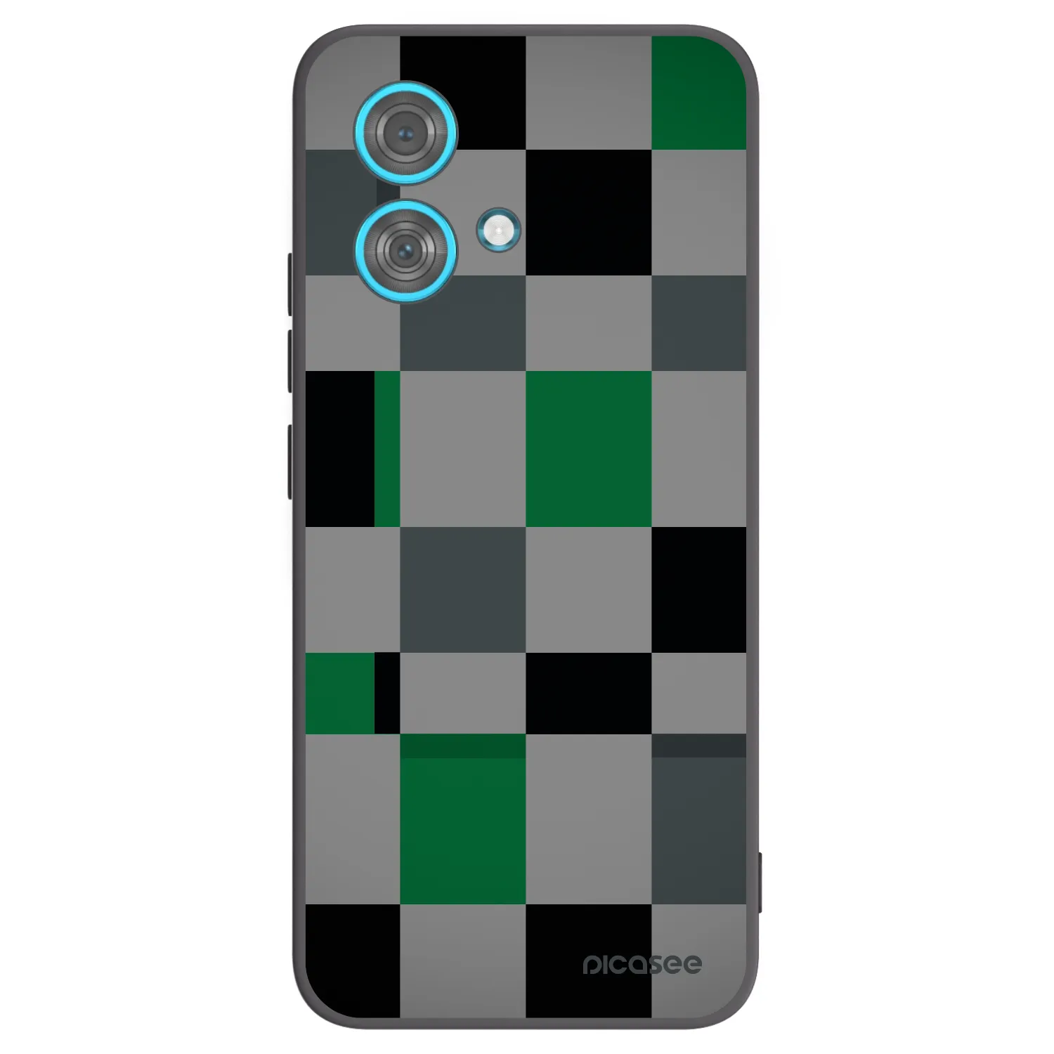 Picasee husă neagră din silicon pentru Motorola Edge 40 Neo - Block Grid