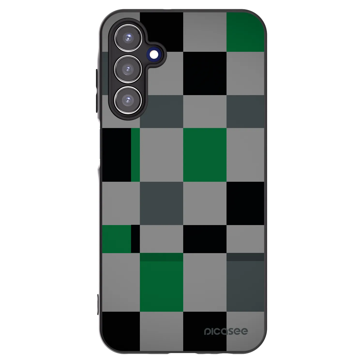 Picasee husă neagră din silicon pentru Samsung Galaxy A15 A156B 5G - Block Grid