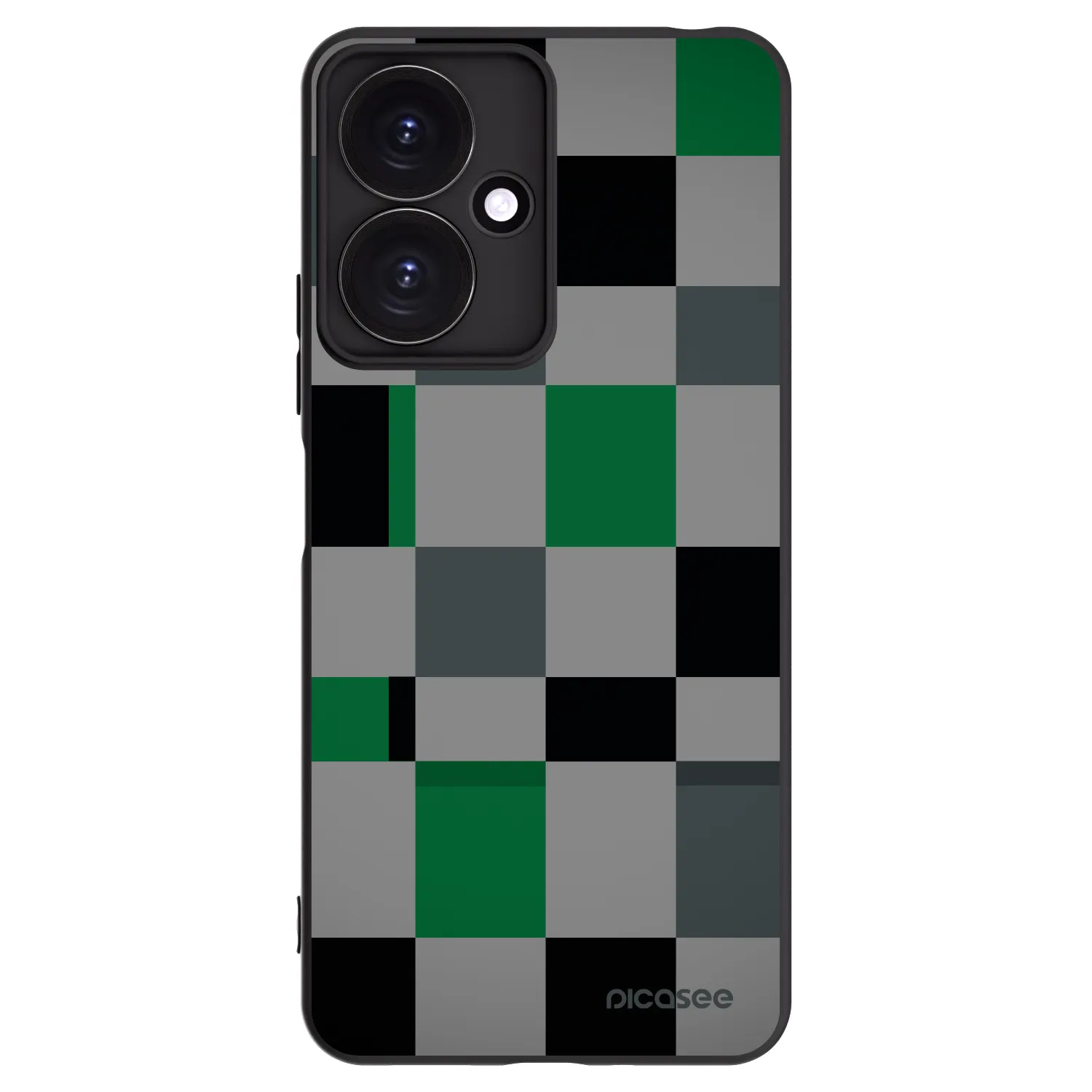 Picasee husă neagră din silicon pentru Xiaomi Redmi 13C 5G - Block Grid