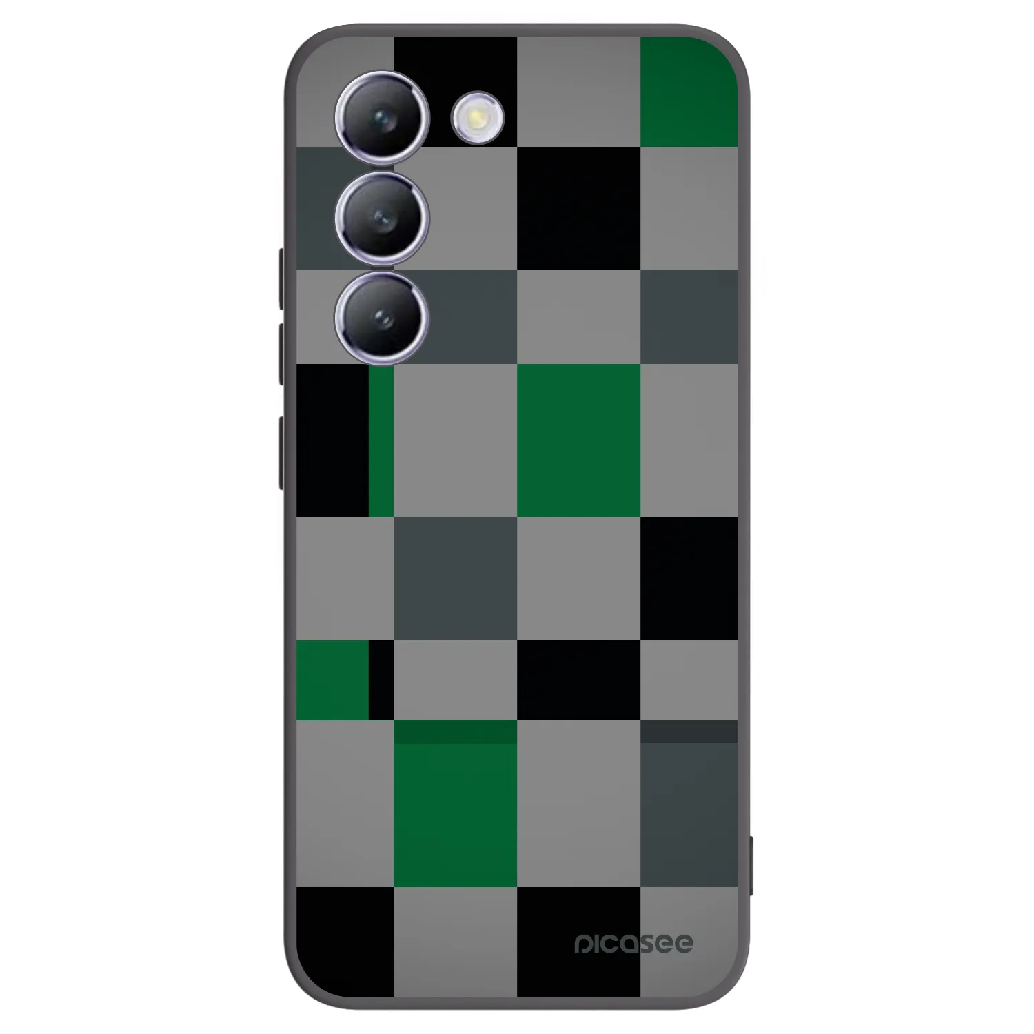 Picasee husă neagră din silicon pentru Vivo V40 SE 5G - Block Grid