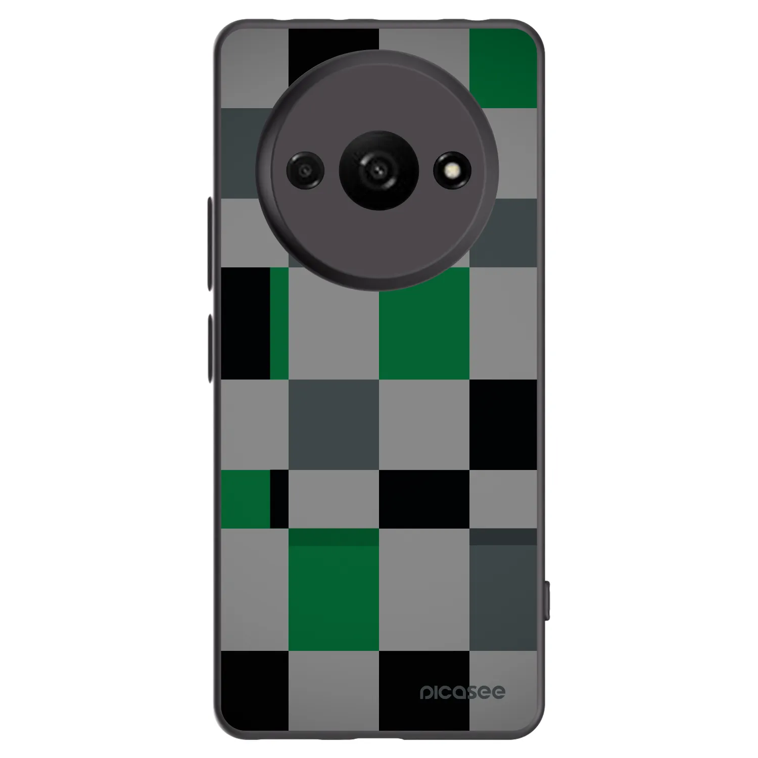 Picasee husă neagră din silicon pentru Xiaomi Redmi A3 - Block Grid