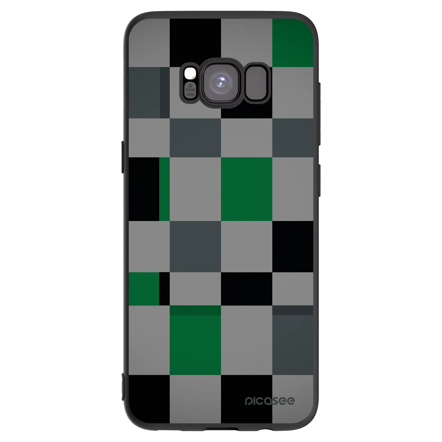 Picasee husă neagră din silicon pentru Samsung Galaxy S8 G950F - Block Grid