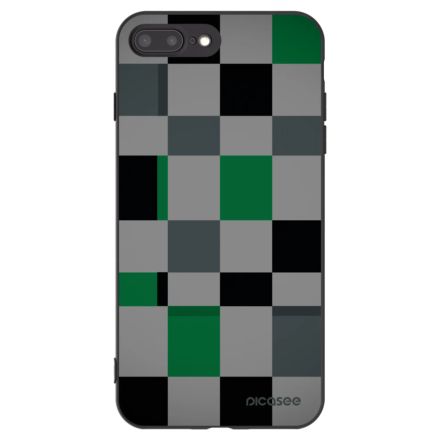 Picasee husă neagră din silicon pentru Apple iPhone 7 Plus - Block Grid