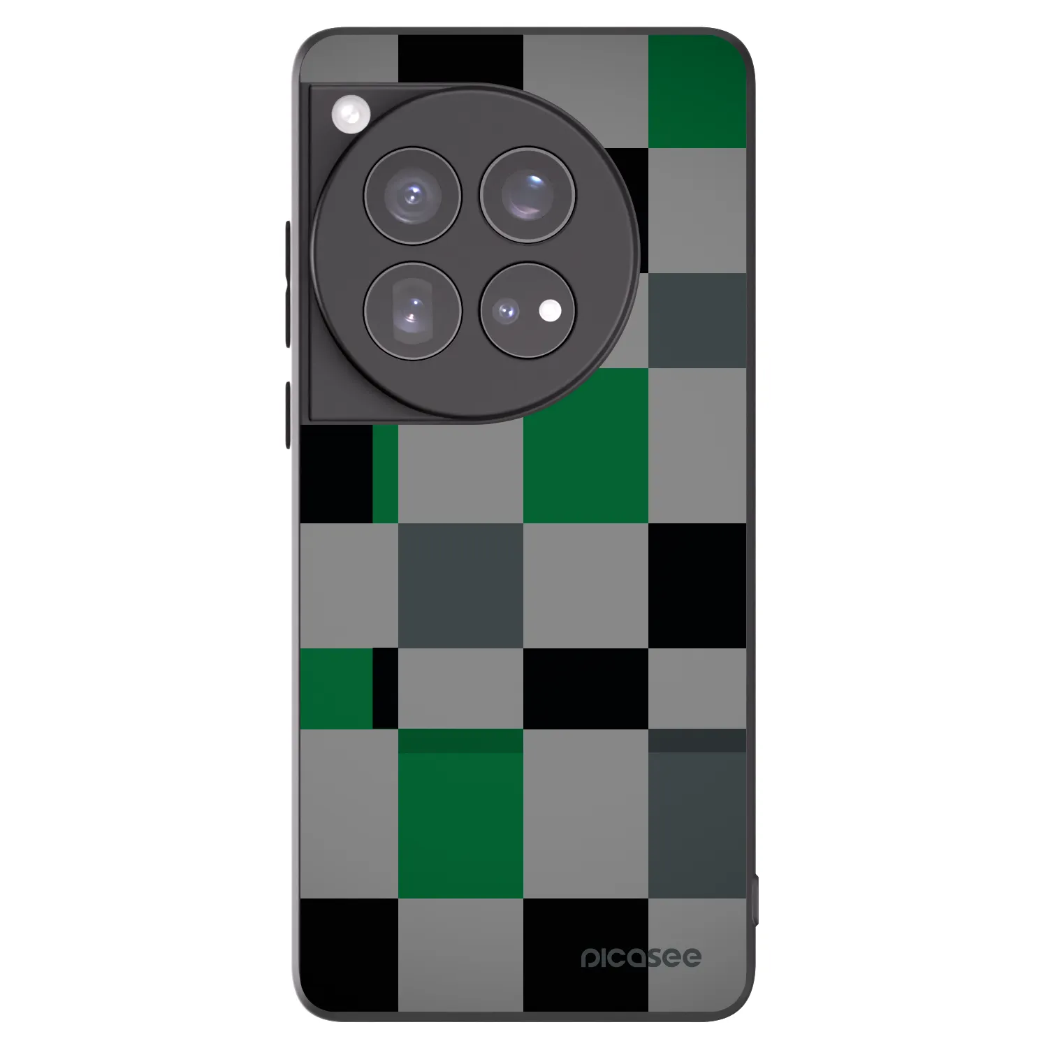 Picasee husă neagră din silicon pentru OnePlus 12 5G - Block Grid