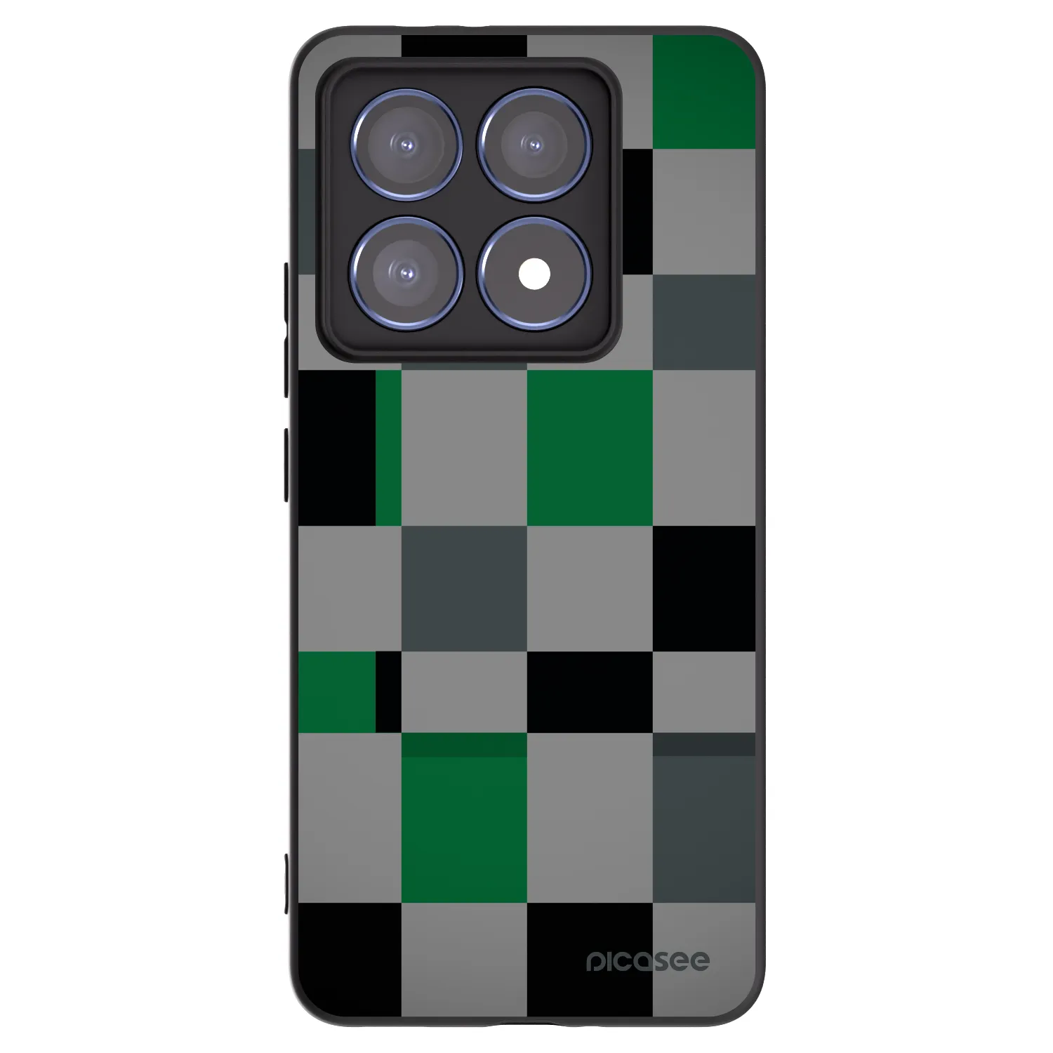 Picasee husă neagră din silicon pentru Xiaomi 14T Pro - Block Grid