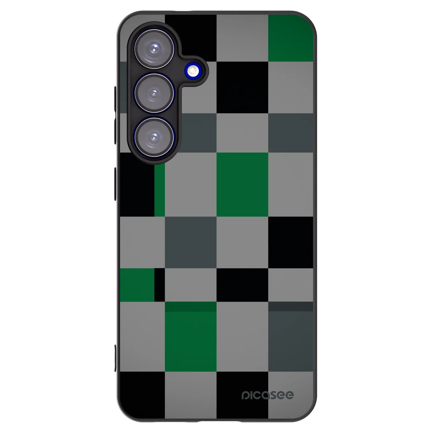 Picasee husă neagră din silicon pentru Samsung Galaxy S25 5G - Block Grid