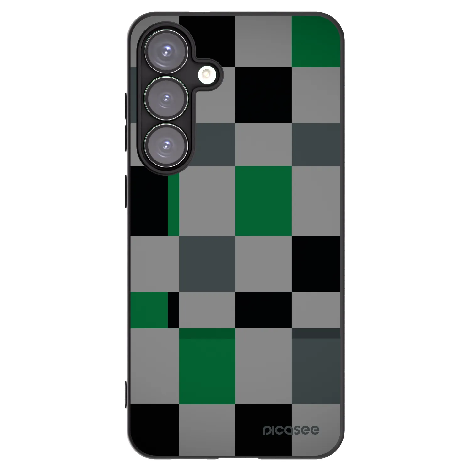 Picasee husă neagră din silicon pentru Samsung Galaxy S25+ 5G - Block Grid