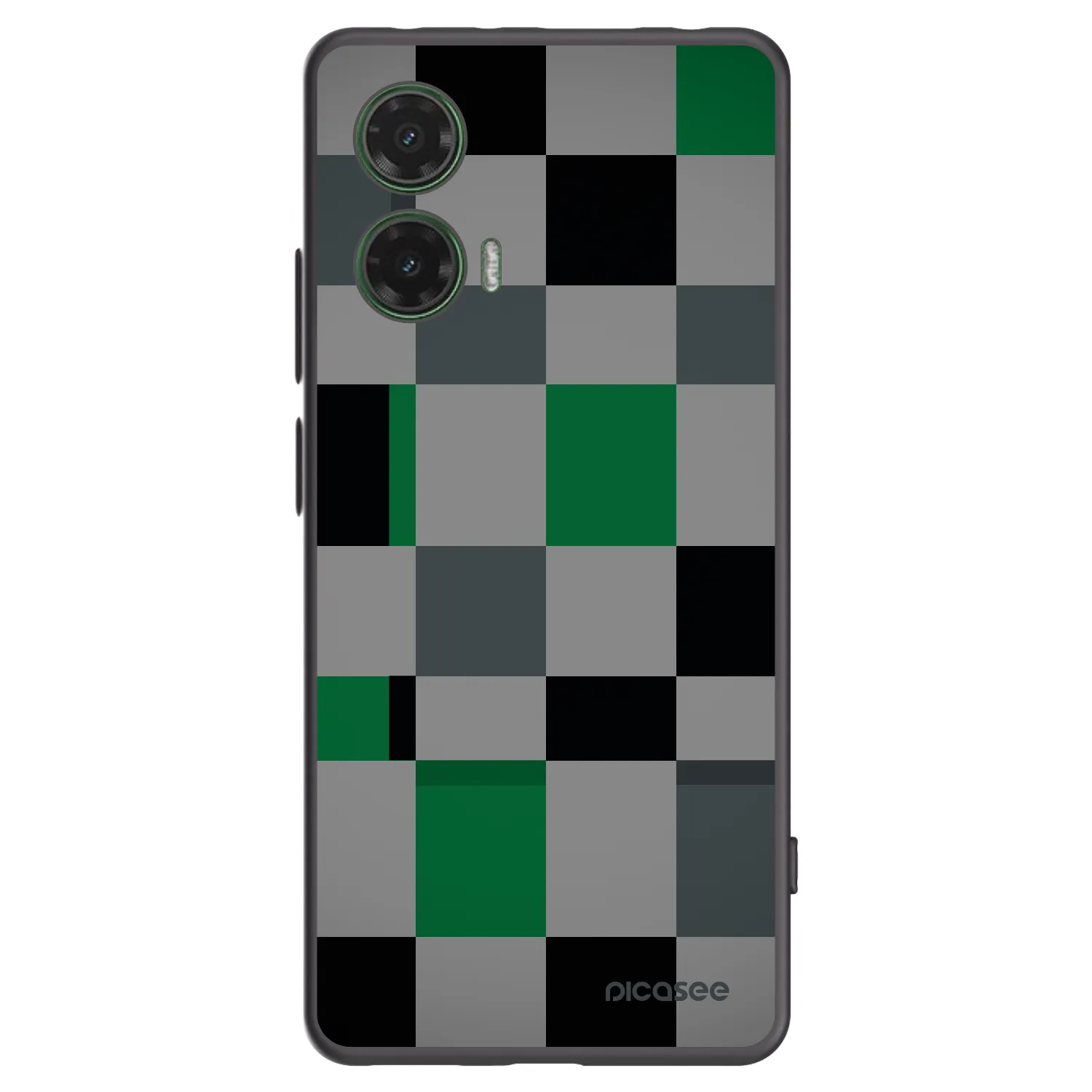 Picasee husă neagră din silicon pentru Motorola Moto G35 5G - Block Grid