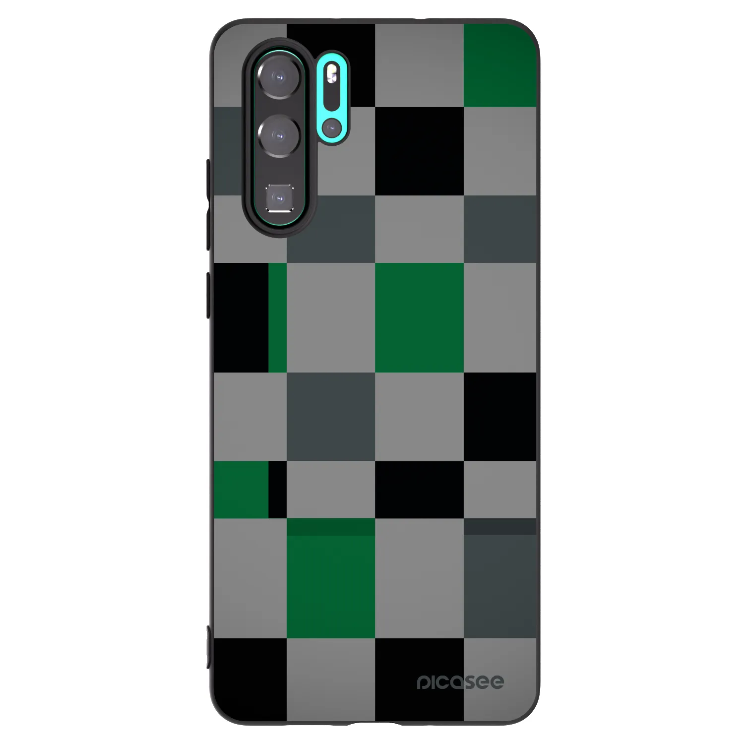 Picasee husă neagră din silicon pentru Huawei P30 Pro - Block Grid