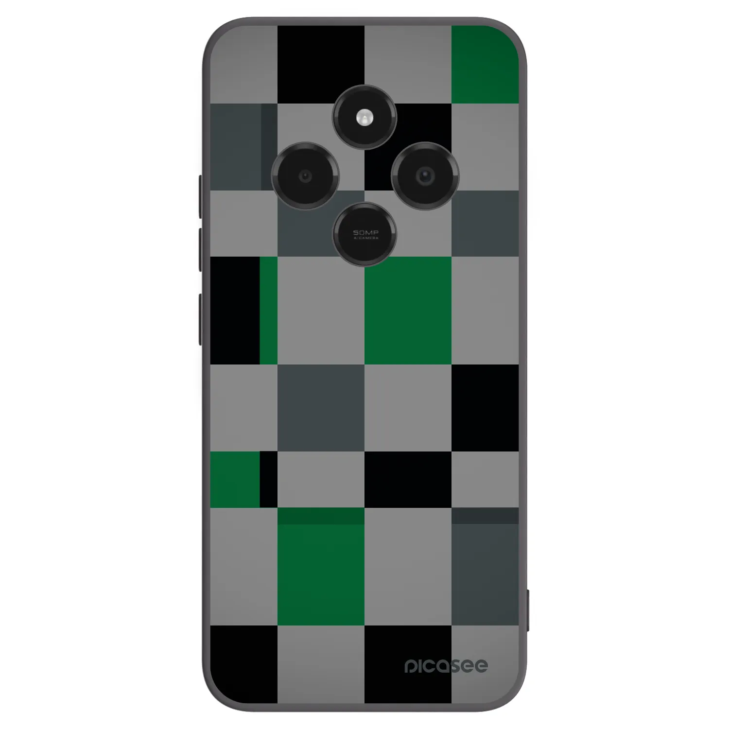 Picasee husă neagră din silicon pentru Xiaomi Poco C75 - Block Grid