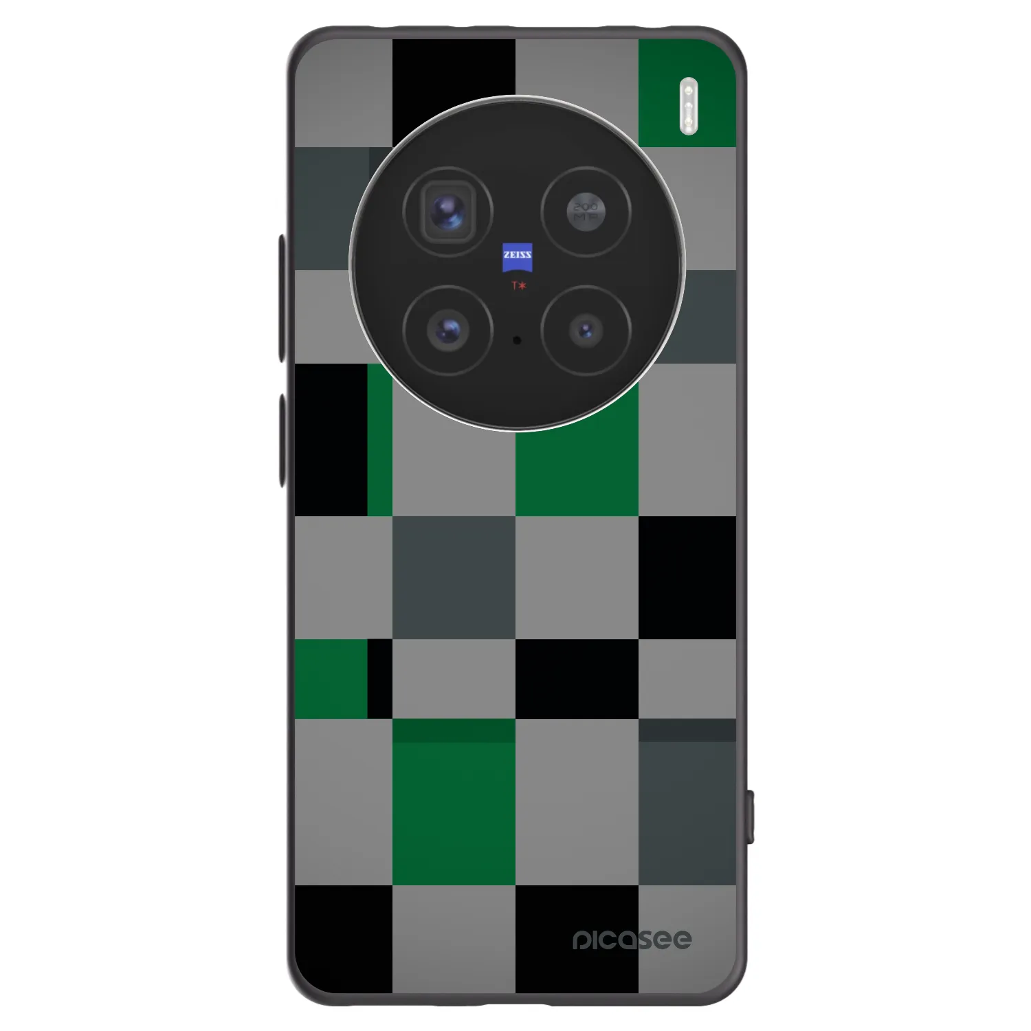 Picasee husă neagră din silicon pentru Vivo X200 Pro - Block Grid