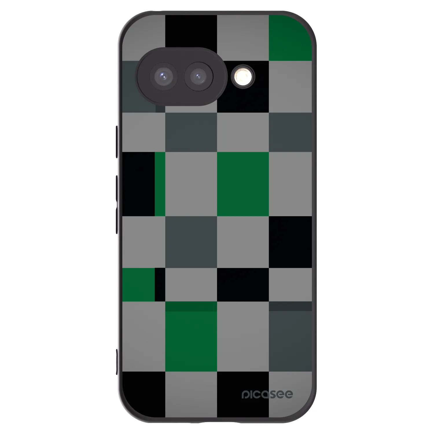 Picasee husă neagră din silicon pentru Google Pixel 9a - Block Grid