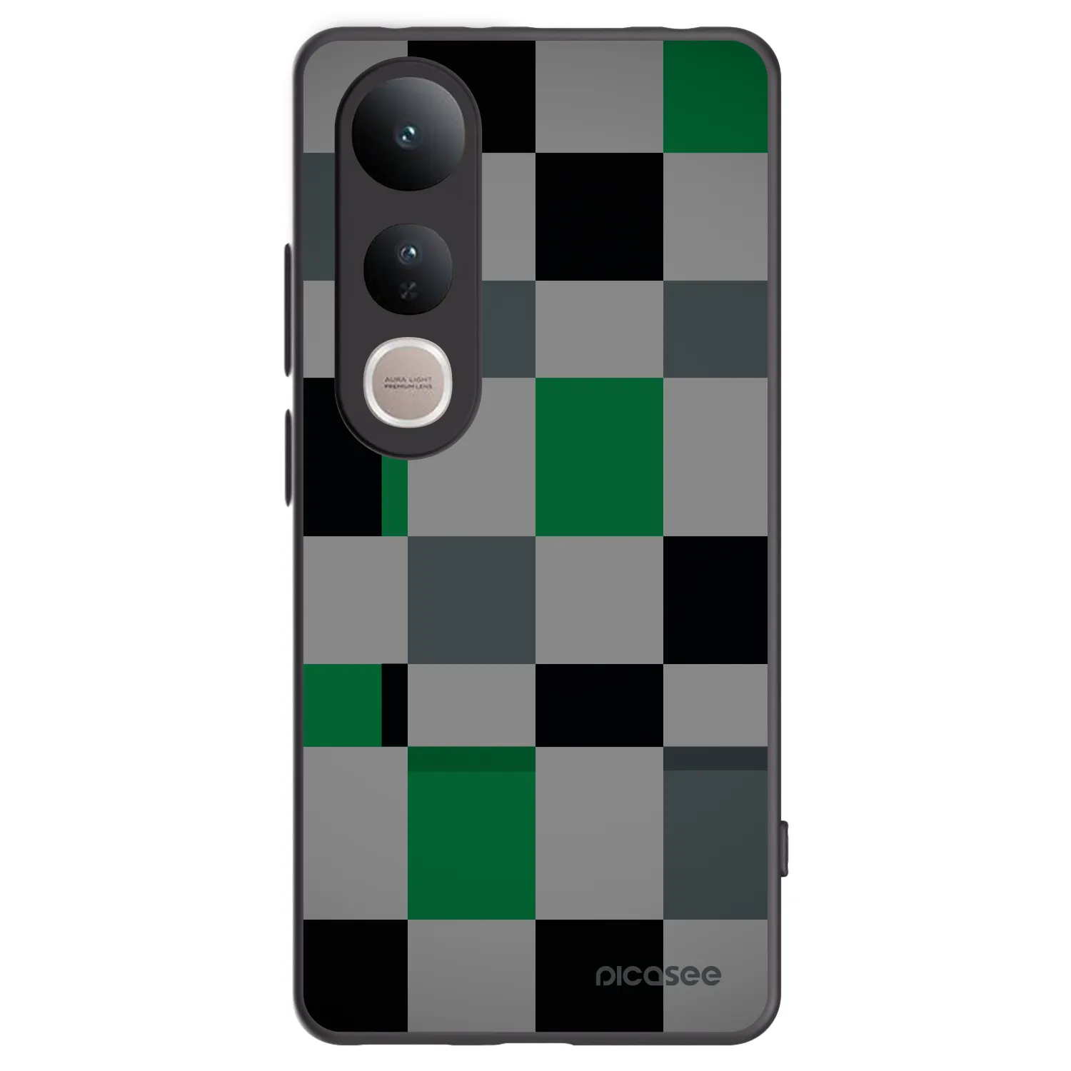 Picasee husă neagră din silicon pentru Vivo V50 Lite 5G - Block Grid