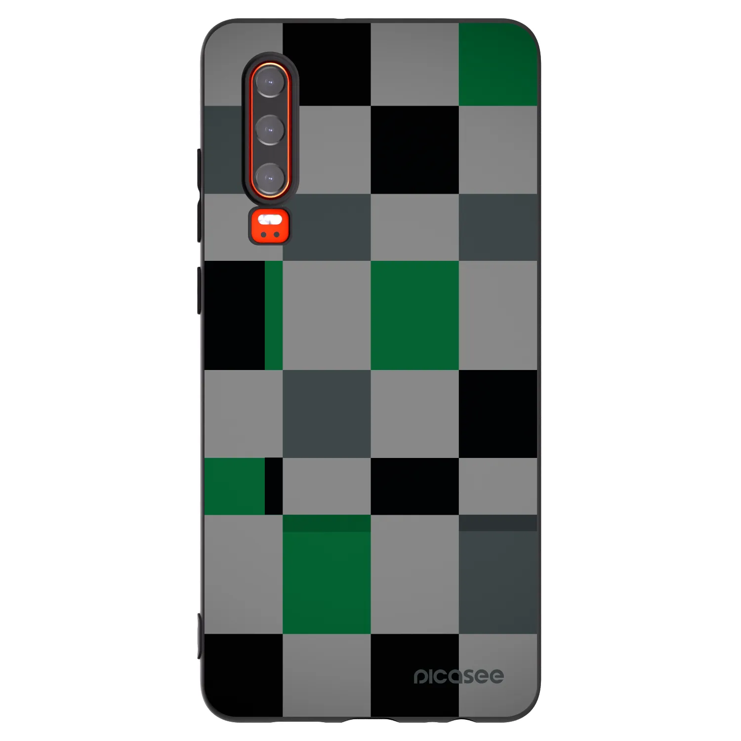 Picasee husă neagră din silicon pentru Huawei P30 - Block Grid
