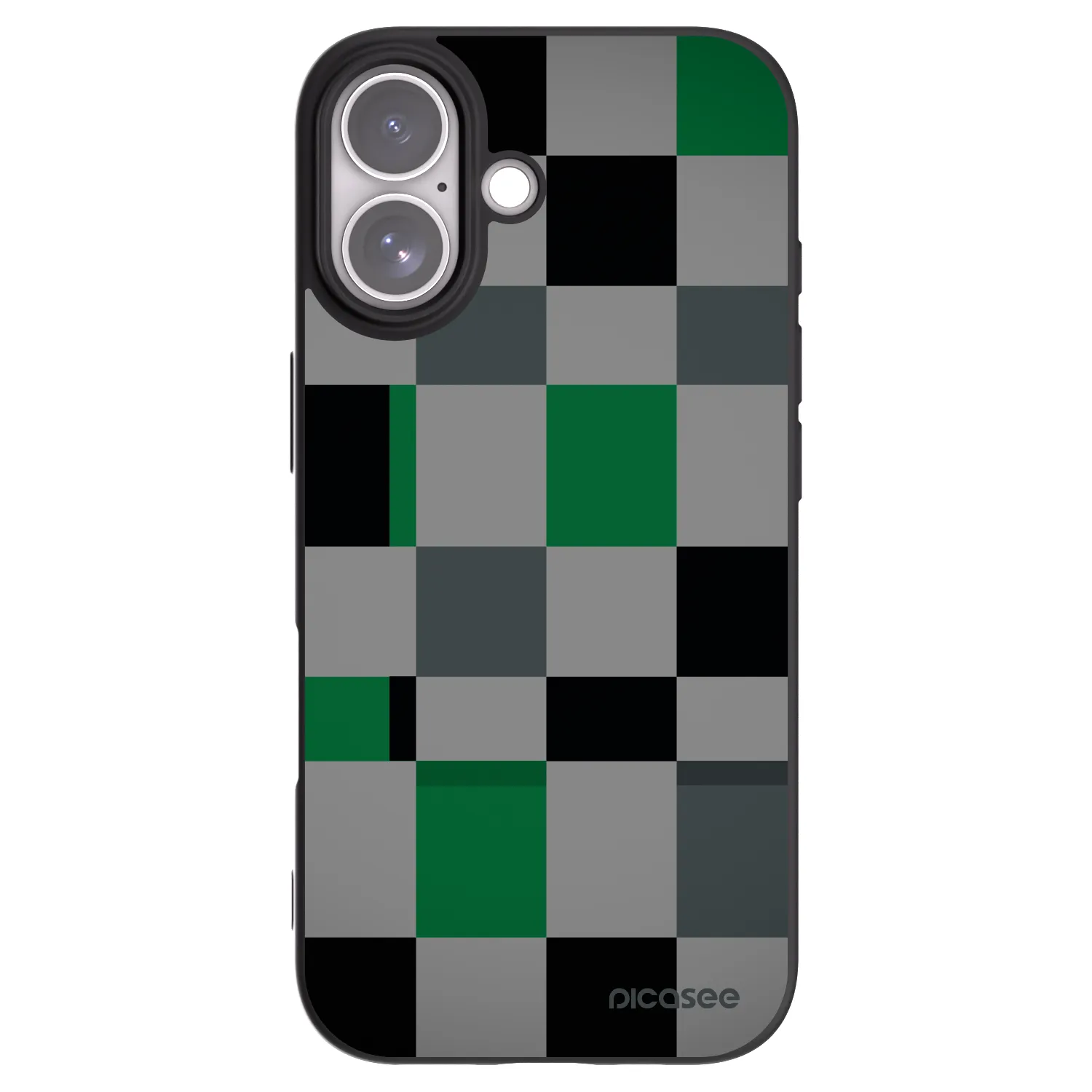 Picasee husă neagră din silicon pentru Apple iPhone 17 - Block Grid