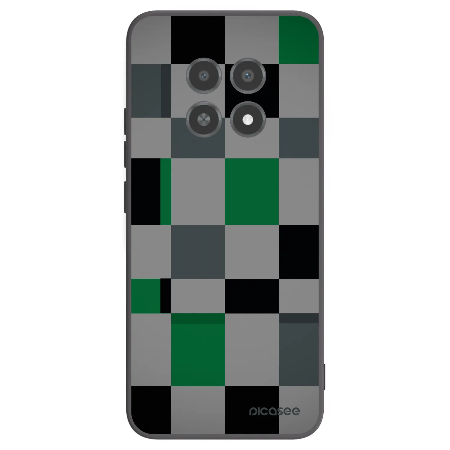 Picasee husă neagră din silicon pentru Realme 12X - Block Grid