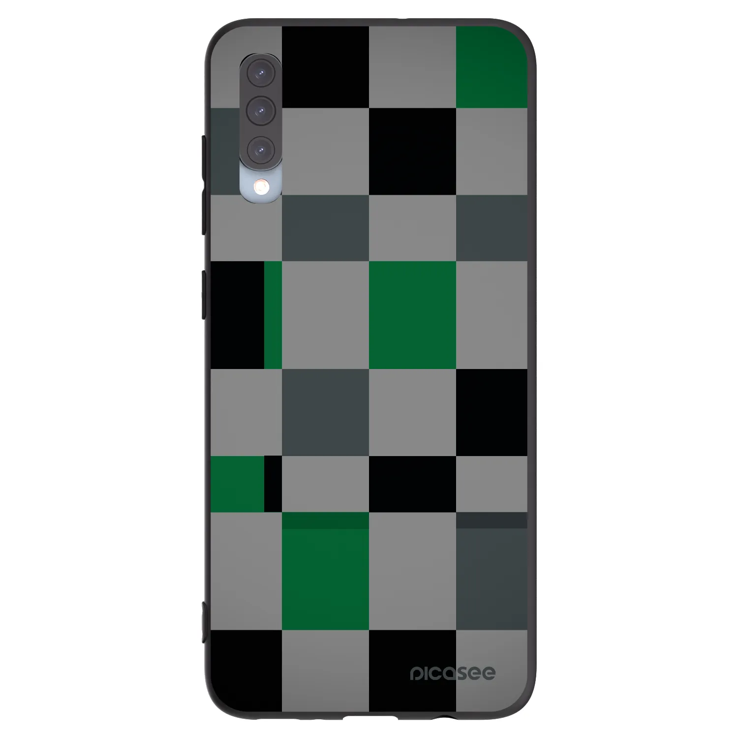 Picasee husă neagră din silicon pentru Samsung Galaxy A70 A705F - Block Grid