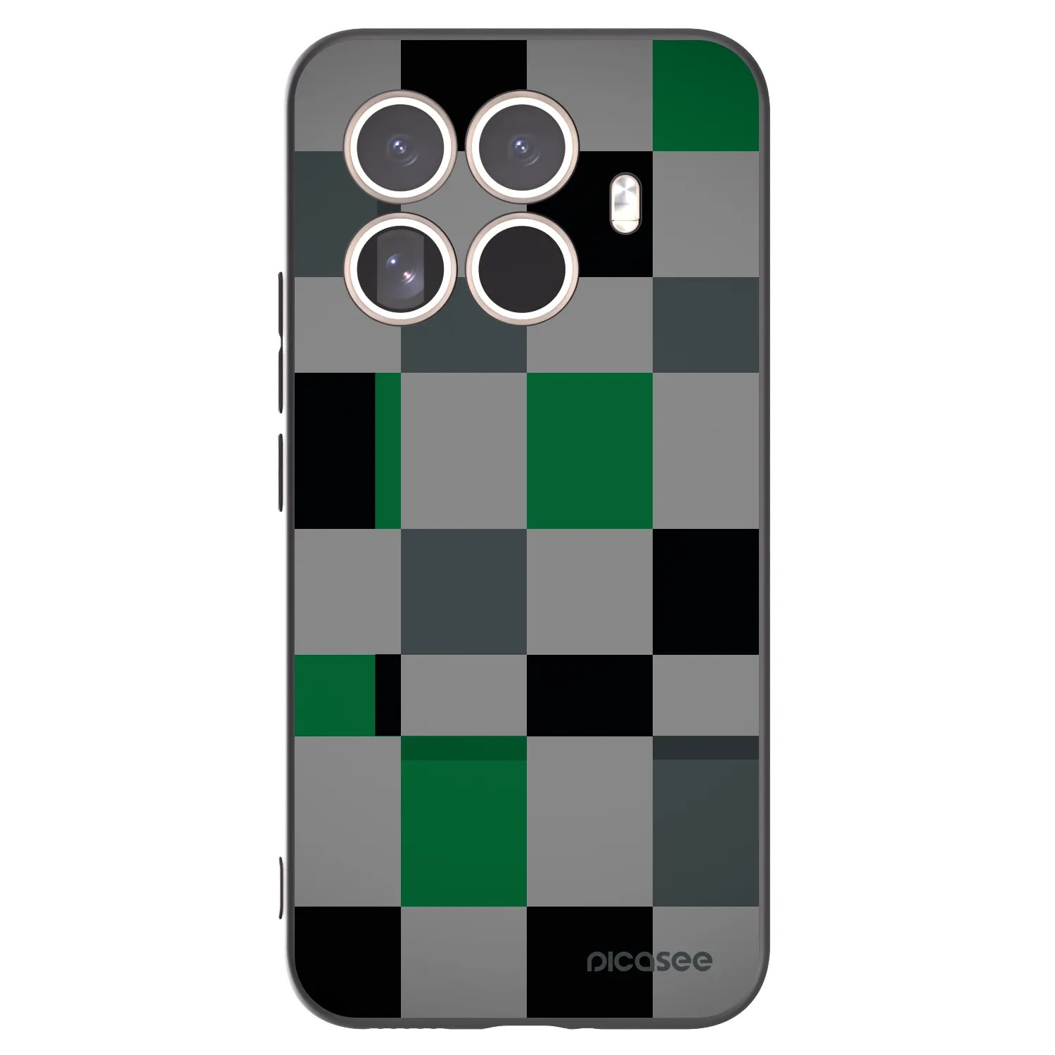 Picasee husă neagră din silicon pentru Xiaomi 15T Pro - Block Grid