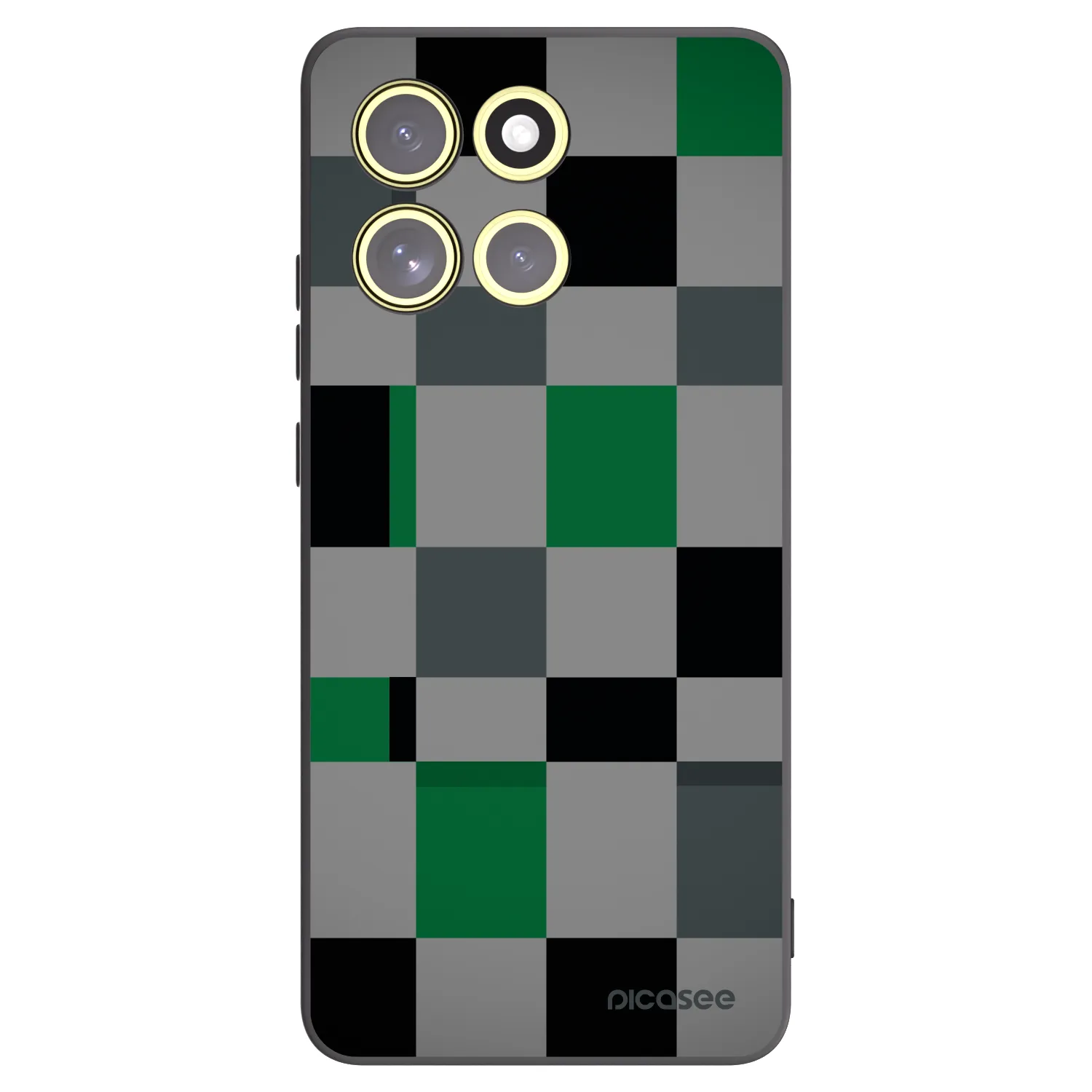 Picasee husă neagră din silicon pentru Motorola Moto G86 Power 5G - Block Grid