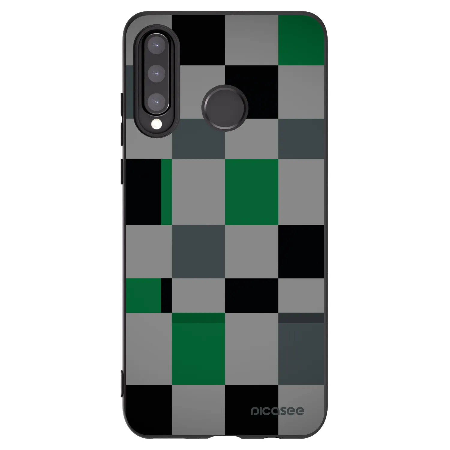 Picasee husă neagră din silicon pentru Huawei P30 Lite - Block Grid