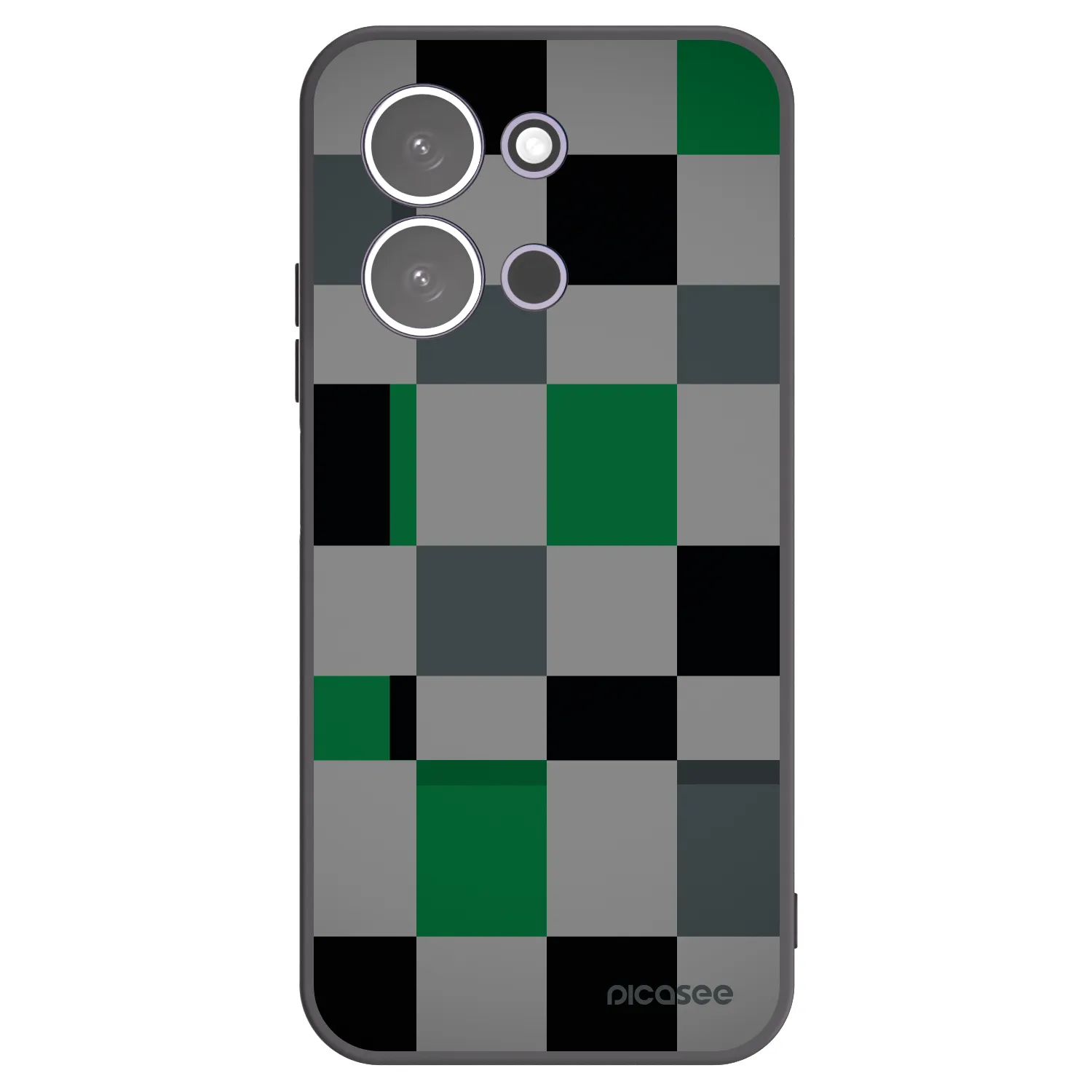 Picasee husă neagră din silicon pentru Xiaomi Redmi 15C 5G - Block Grid