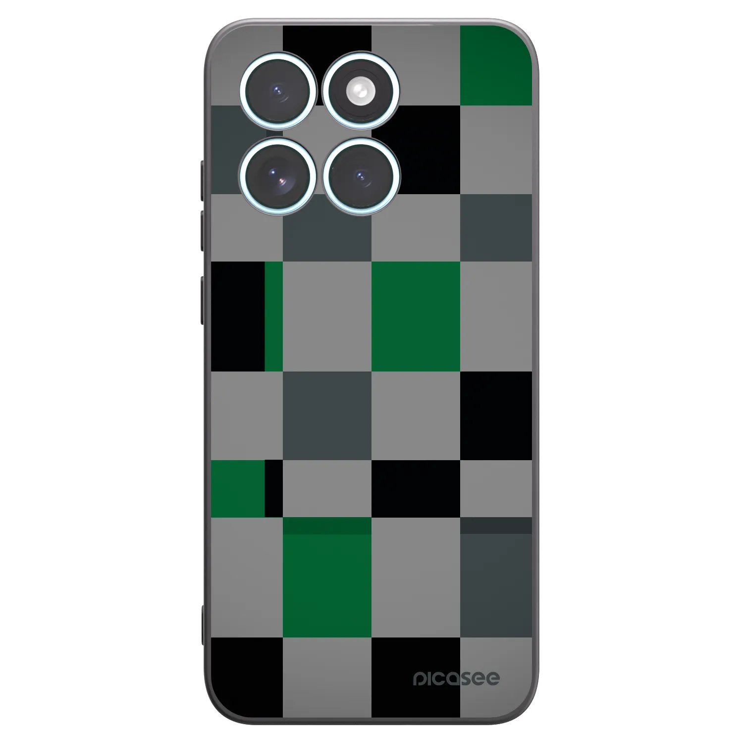 Picasee husă neagră din silicon pentru Motorola Edge 70 Fusion - Block Grid