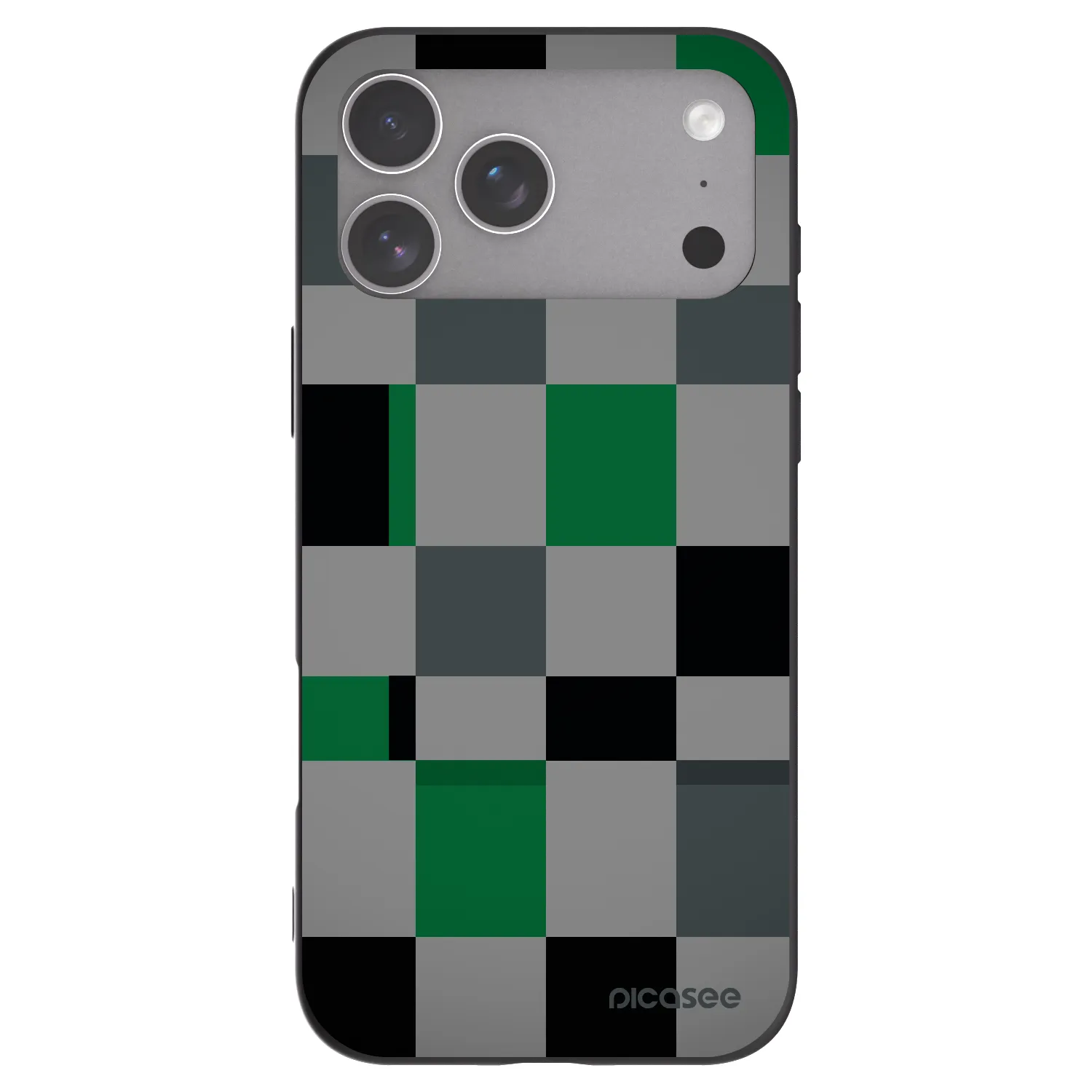 Picasee husă neagră din silicon pentru Apple iPhone 18 Pro Max - Block Grid