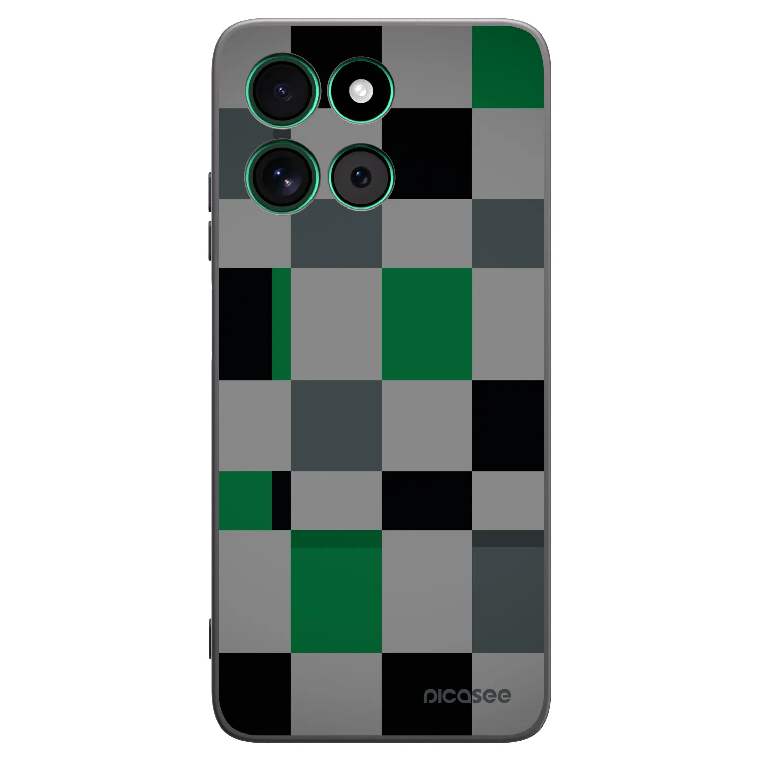 Picasee husă neagră din silicon pentru Motorola Moto G57 Power - Block Grid