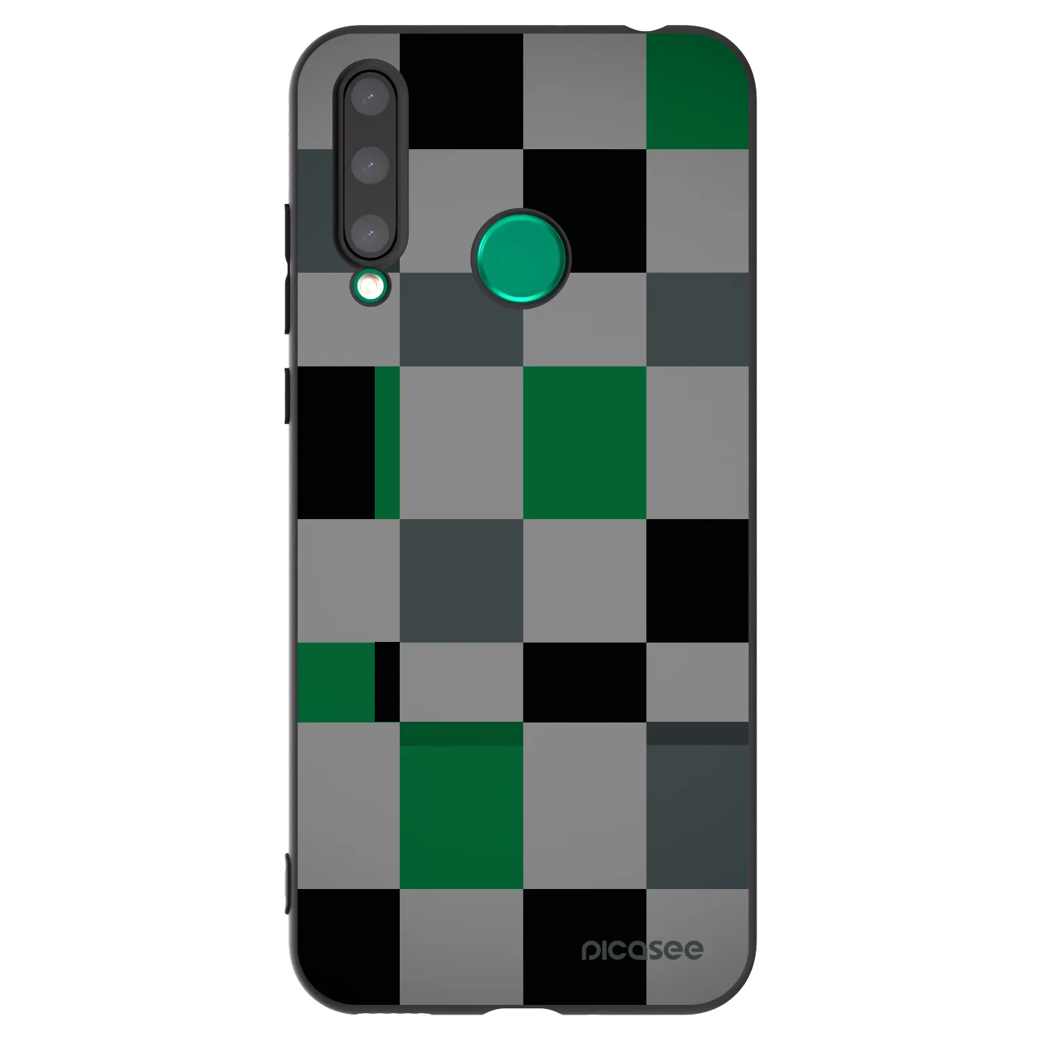 Picasee husă neagră din silicon pentru Honor 20 Lite - Block Grid