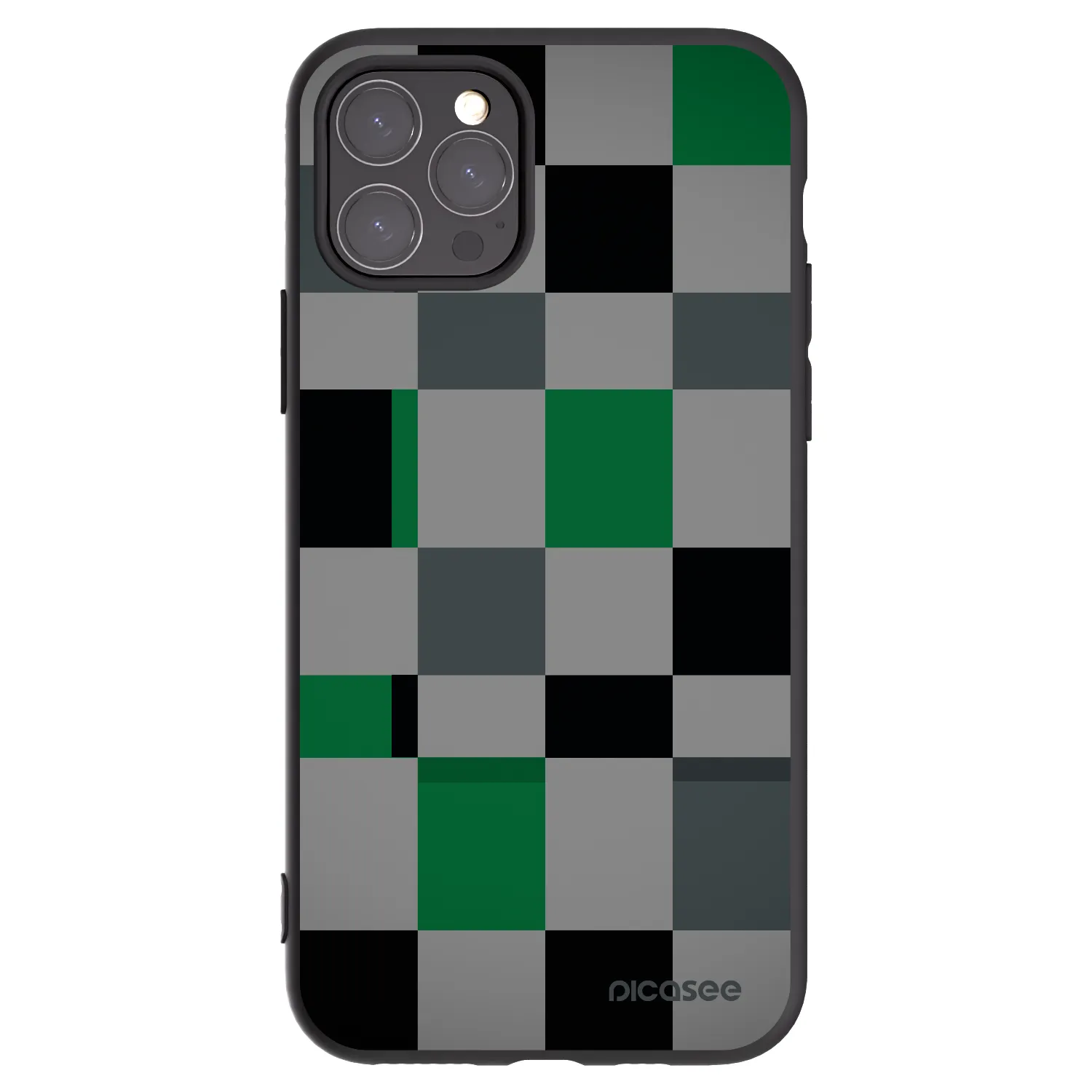 Picasee husă neagră din silicon pentru Apple iPhone 11 Pro - Block Grid
